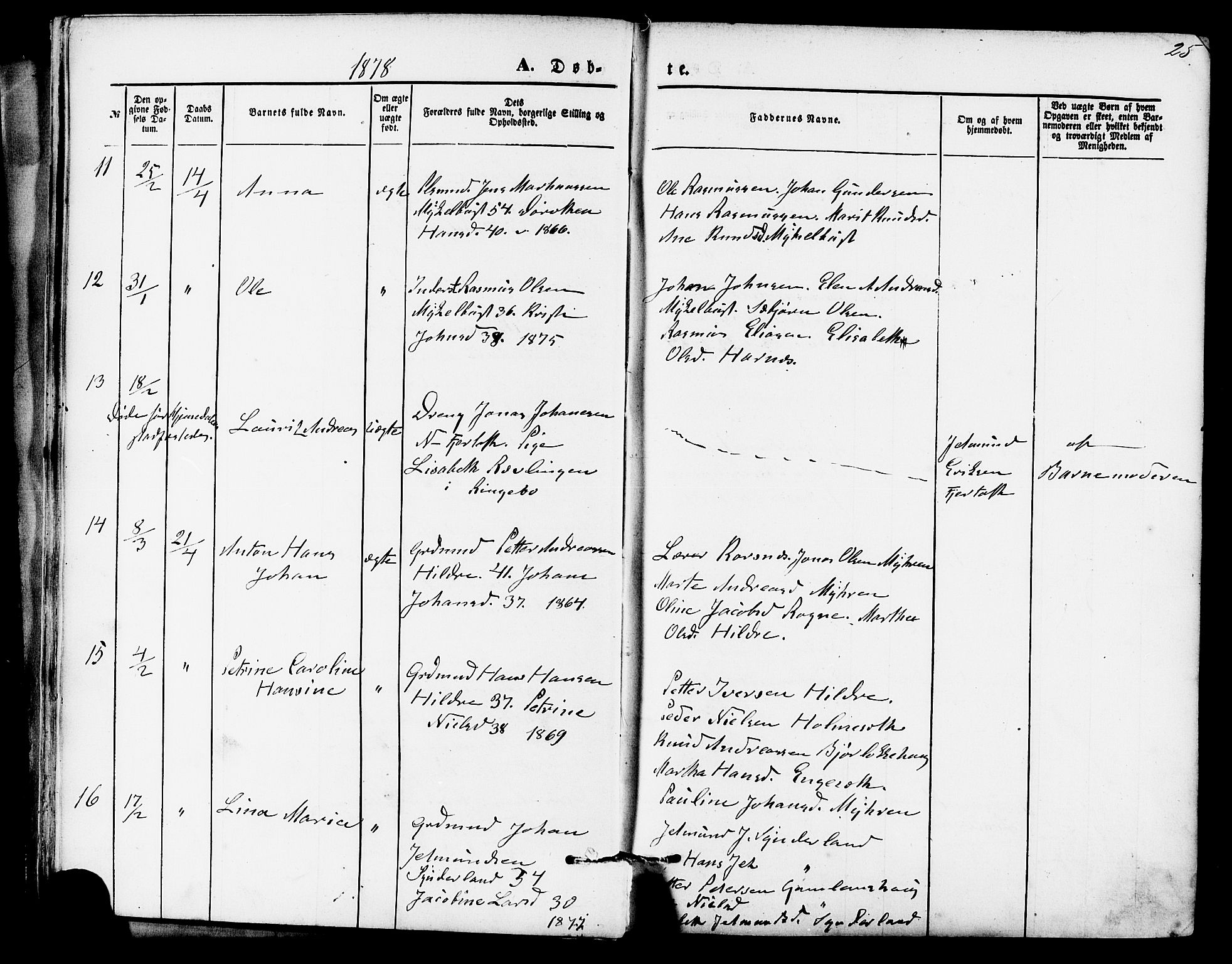 Ministerialprotokoller, klokkerbøker og fødselsregistre - Møre og Romsdal, SAT/A-1454/536/L0500: Parish register (official) no. 536A09, 1876-1889, p. 25
