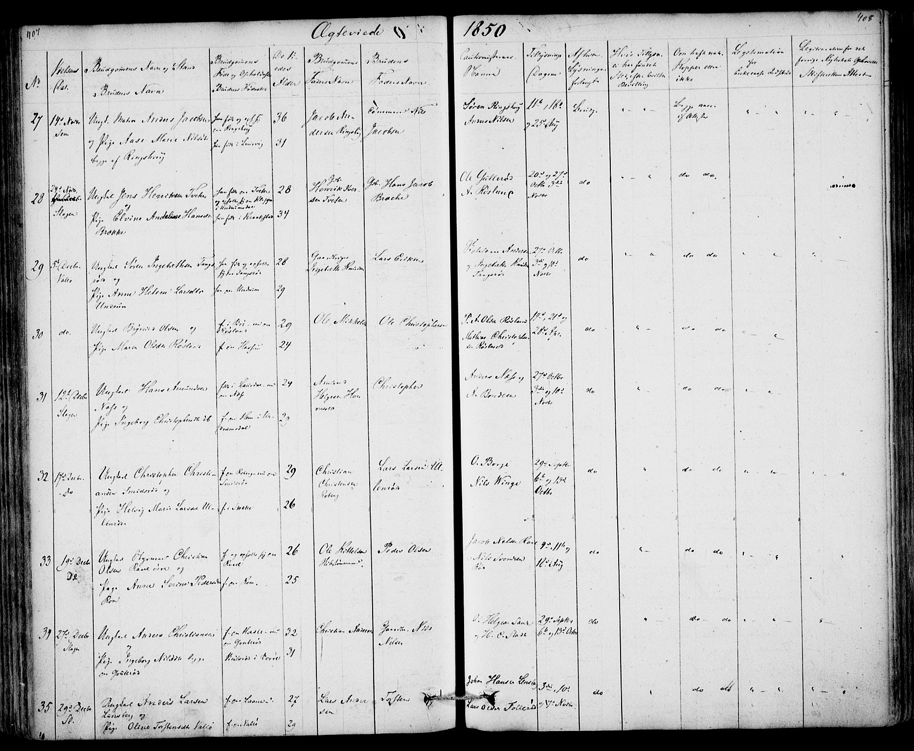 Sem kirkebøker, AV/SAKO-A-5/F/Fa/L0006: Parish register (official) no. I 6, 1843-1855, p. 407-408