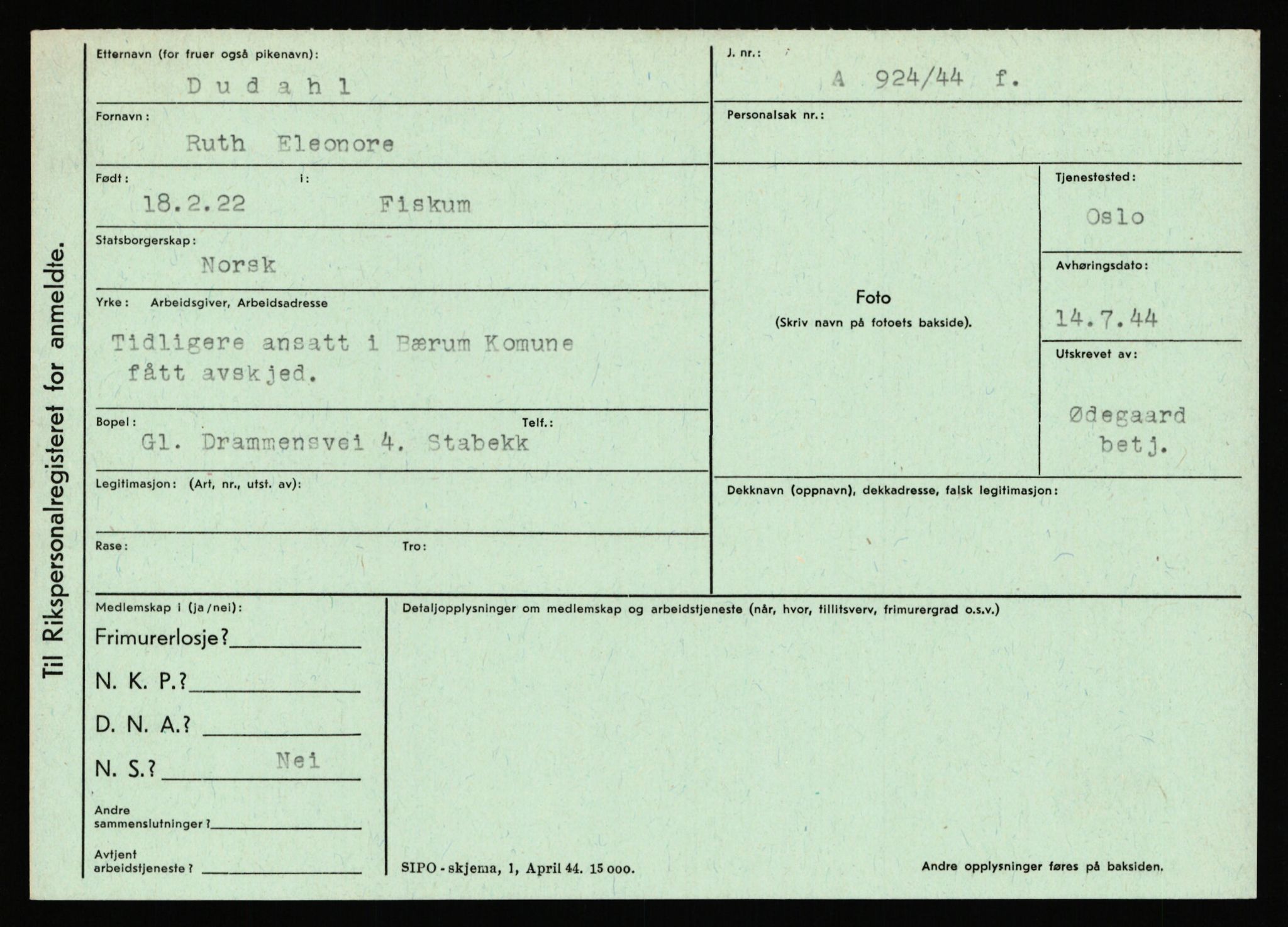 Statspolitiet - Hovedkontoret / Osloavdelingen, AV/RA-S-1329/C/Ca/L0003: Brechan - Eichinger	, 1943-1945, p. 4280