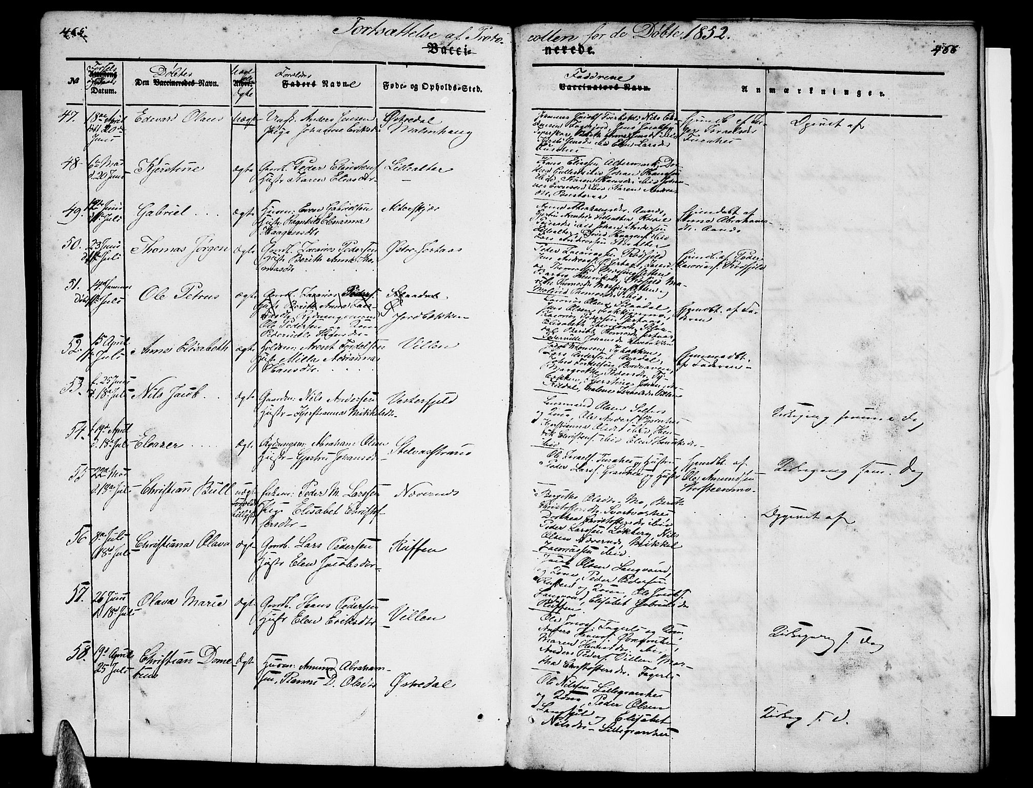 Ministerialprotokoller, klokkerbøker og fødselsregistre - Nordland, AV/SAT-A-1459/827/L0413: Parish register (copy) no. 827C02, 1842-1852, p. 465-466