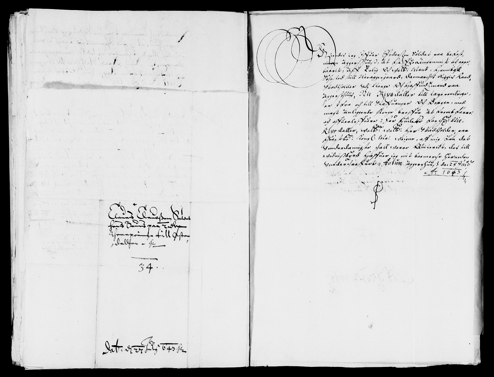 Rentekammeret inntil 1814, Reviderte regnskaper, Lensregnskaper, AV/RA-EA-5023/R/Rb/Rba/L0171: Akershus len, 1643-1644