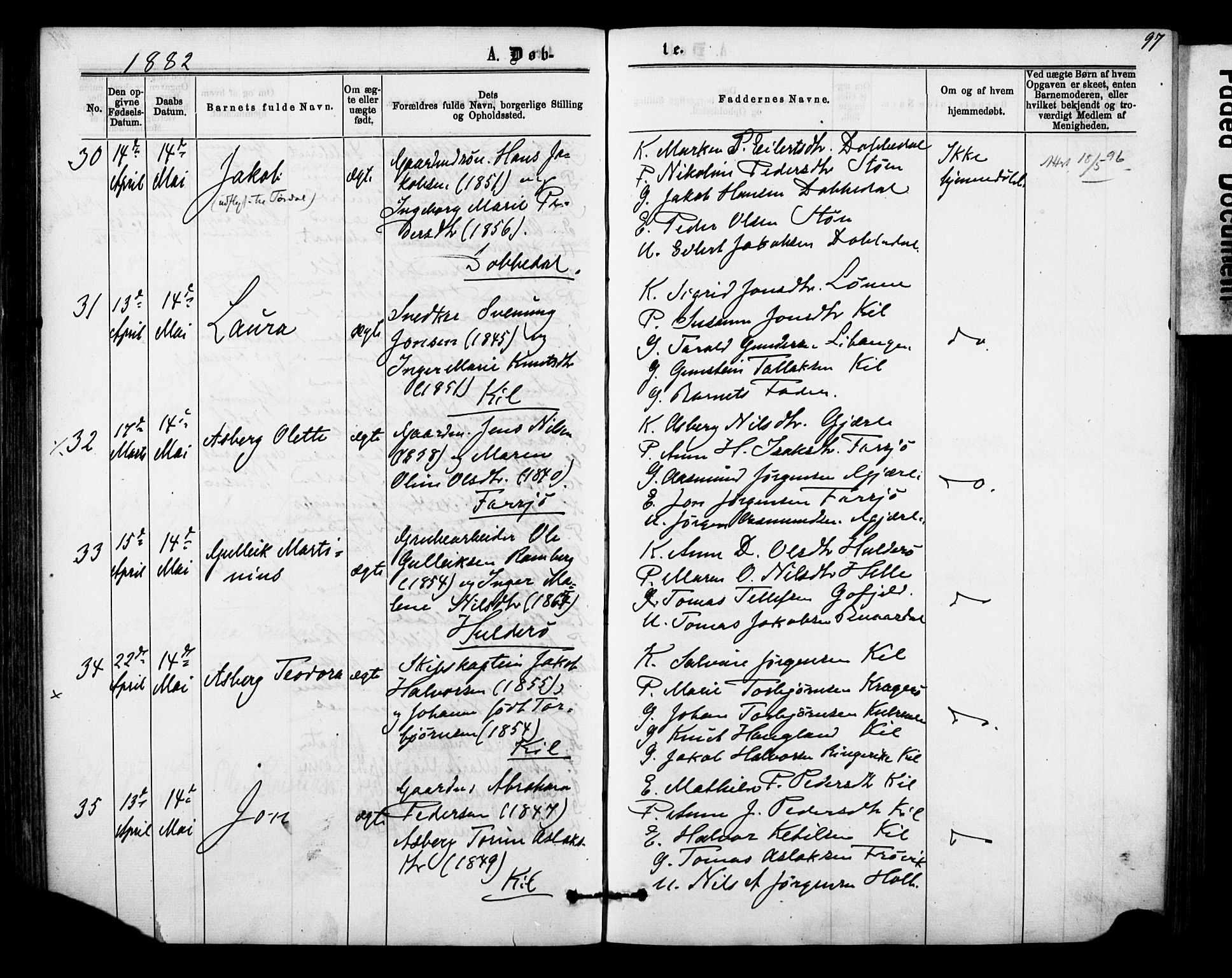 Sannidal kirkebøker, AV/SAKO-A-296/F/Fa/L0014: Parish register (official) no. 14, 1874-1883, p. 97