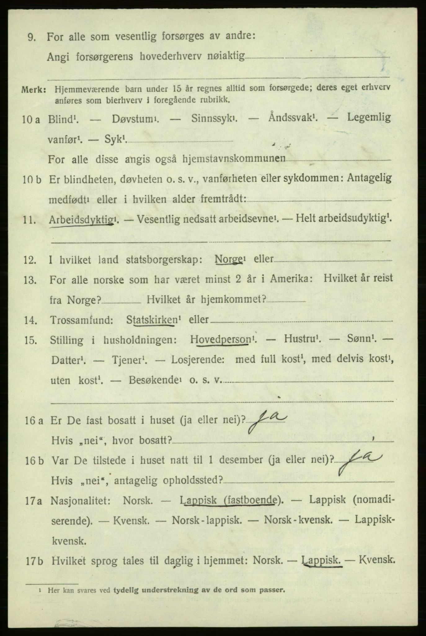 SATØ, 1920 census for Kautokeino, 1920, p. 1876