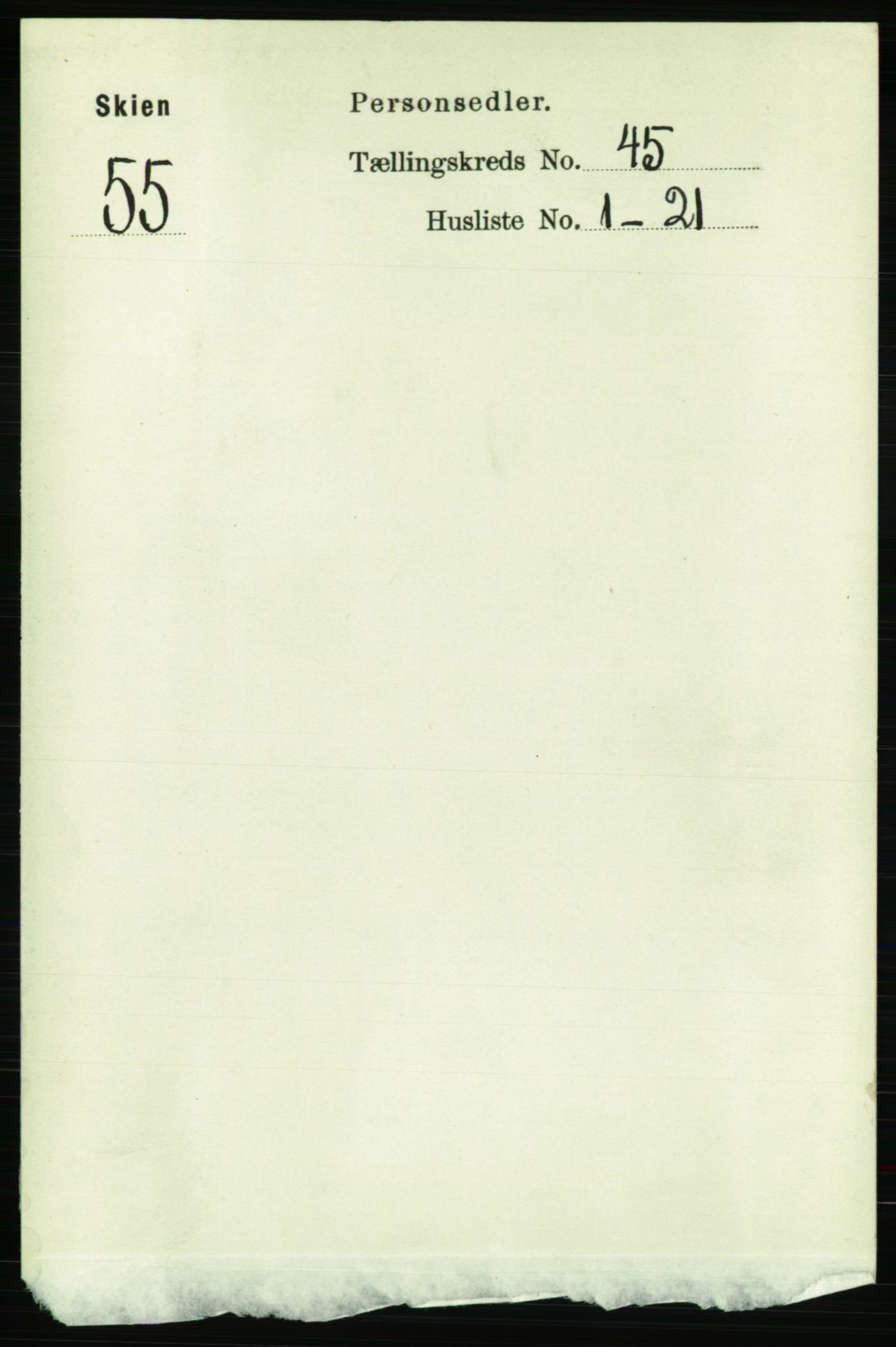 RA, 1891 census for 0806 Skien, 1891, p. 8935