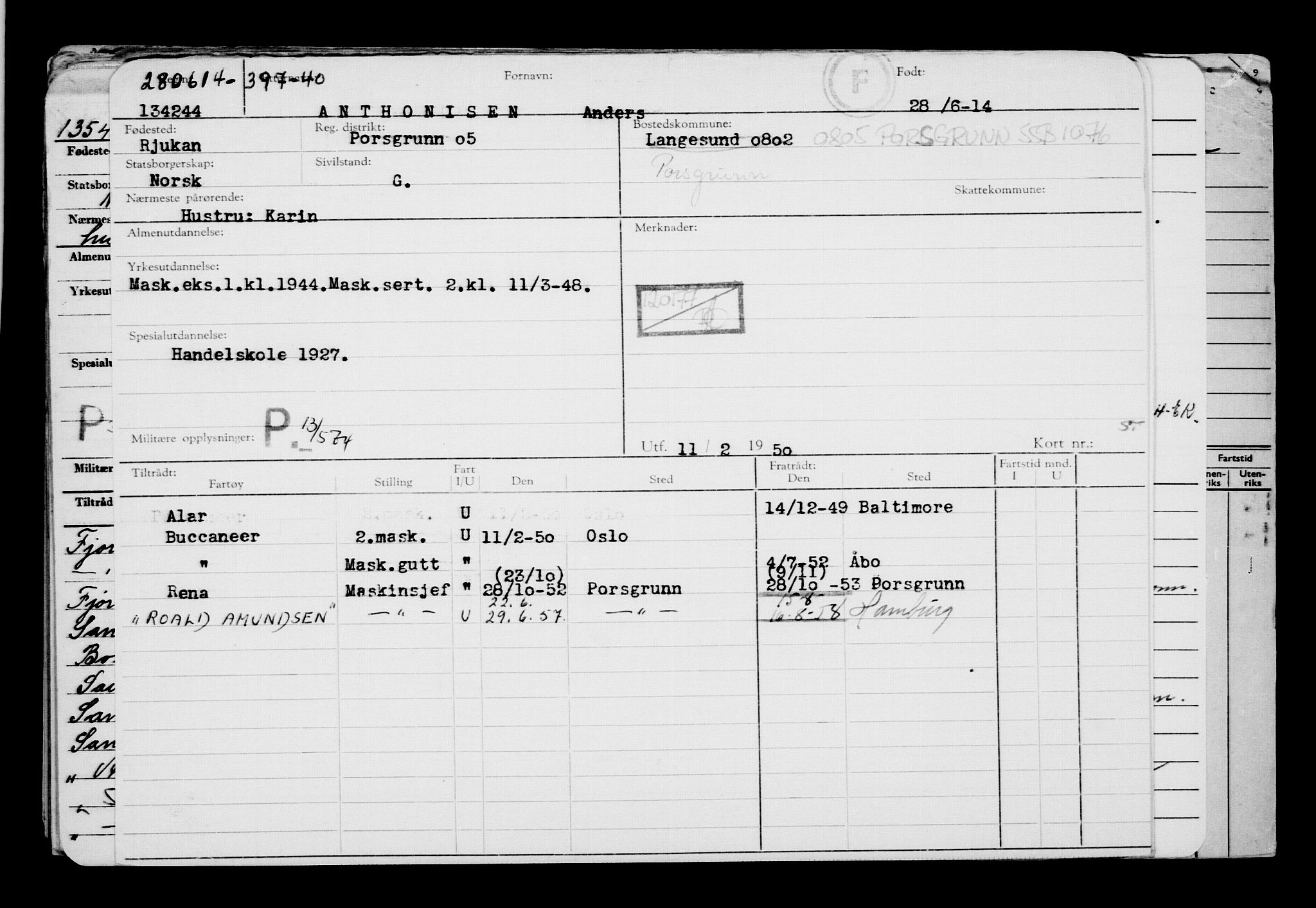 Direktoratet for sjømenn, AV/RA-S-3545/G/Gb/L0122: Hovedkort, 1914, p. 151