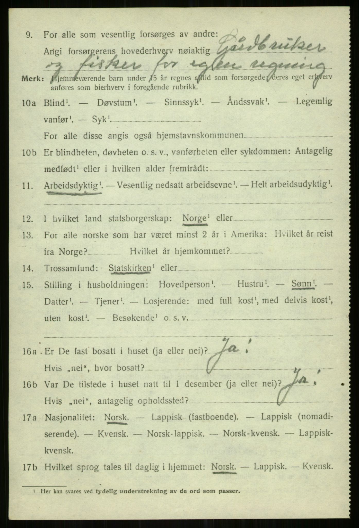 SATØ, 1920 census for Helgøy, 1920, p. 2546