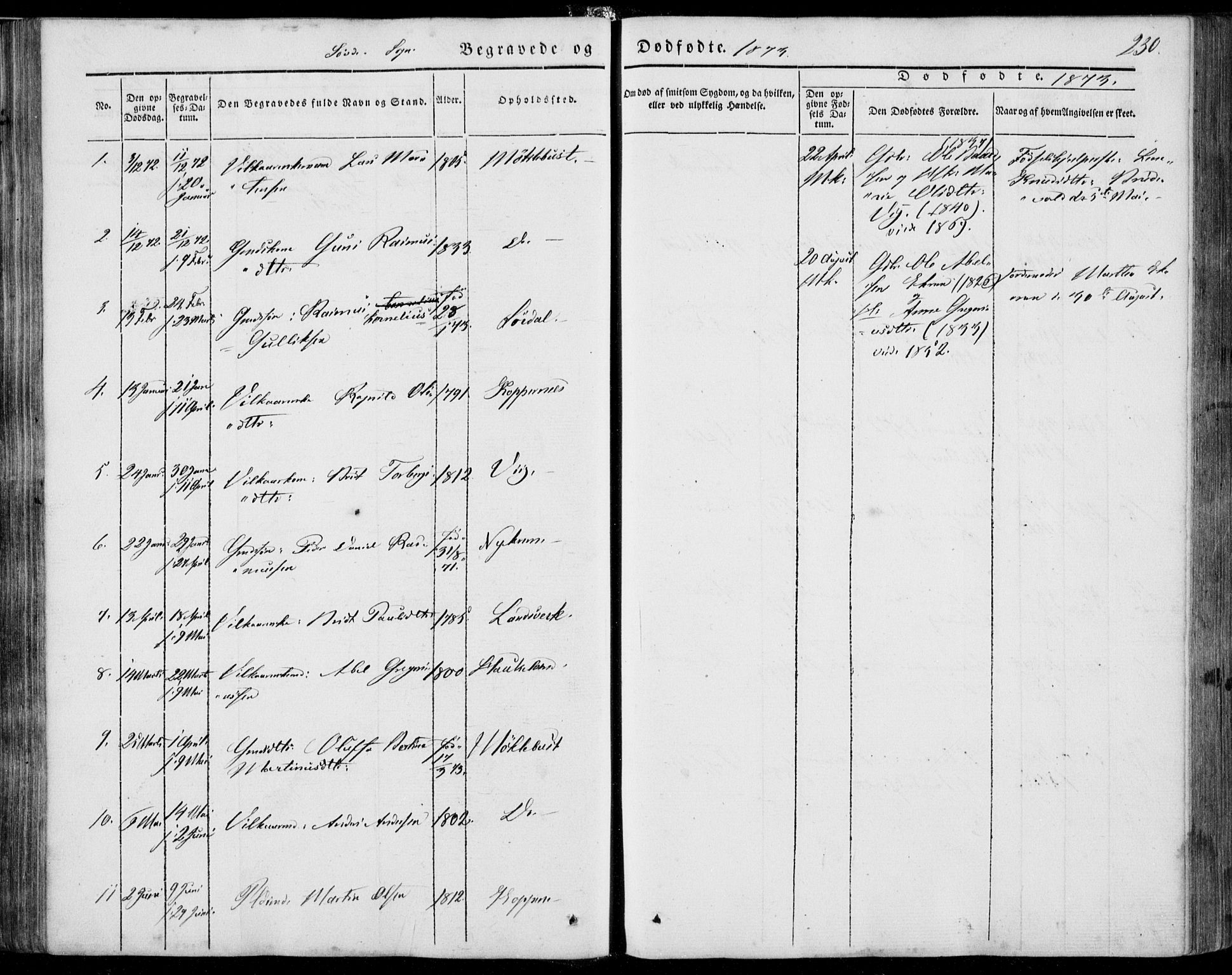 Ministerialprotokoller, klokkerbøker og fødselsregistre - Møre og Romsdal, AV/SAT-A-1454/502/L0023: Parish register (official) no. 502A01, 1844-1873, p. 230