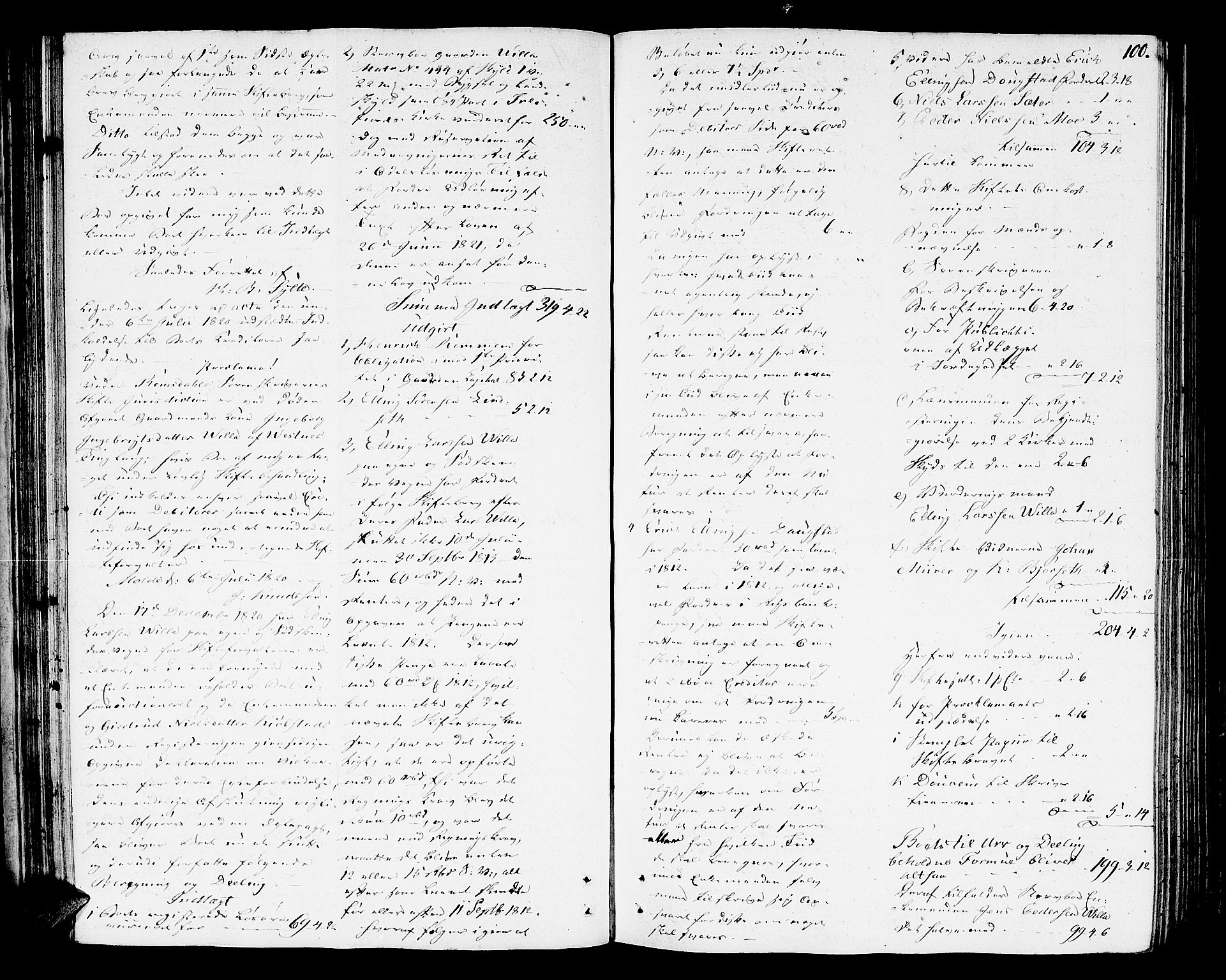 Romsdal sorenskriveri, SAT/A-4149/1/3/3A/L0015: Skifteutlodnings Protokoll 1, 1821-1823, p. 100