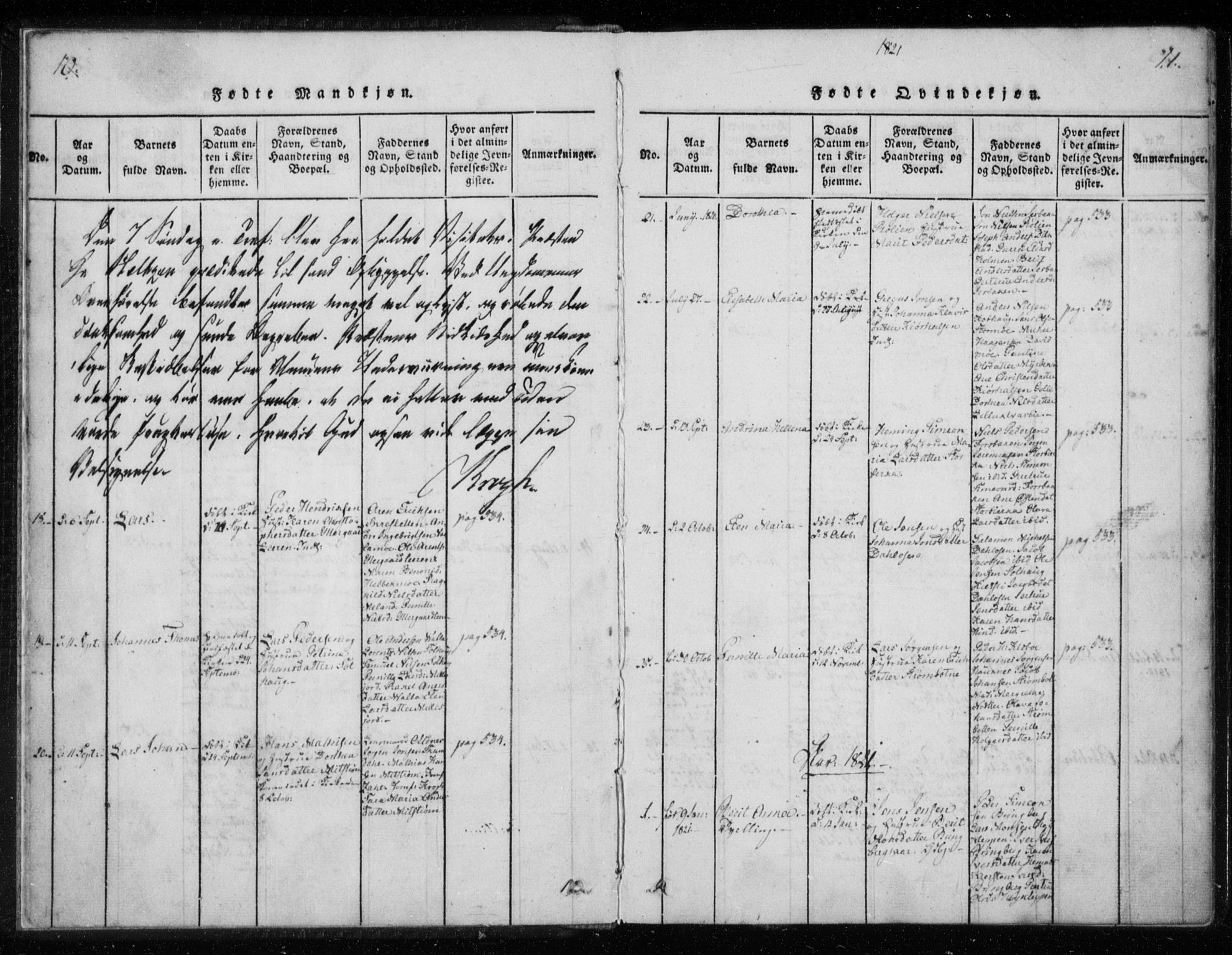 Ministerialprotokoller, klokkerbøker og fødselsregistre - Nordland, SAT/A-1459/825/L0353: Parish register (official) no. 825A07, 1820-1826, p. 10-11