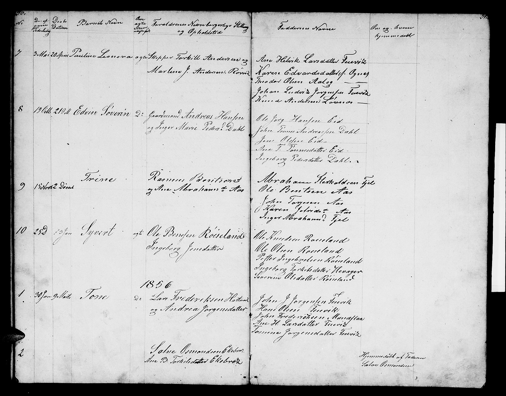 Mandal sokneprestkontor, SAK/1111-0030/F/Fb/Fbb/L0003: Parish register (copy) no. B 3, 1848-1877, p. 30-31