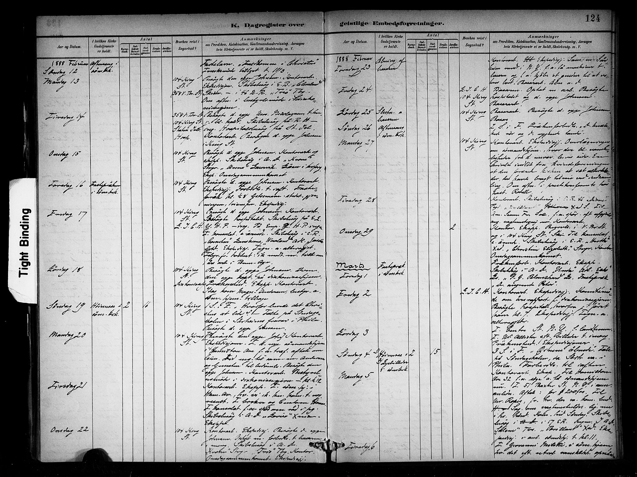 Den norske sjømannsmisjon i utlandet/New York, AV/SAB-SAB/PA-0110/H/Ha/L0002: Parish register (official) no. A 2, 1886-1888, p. 124