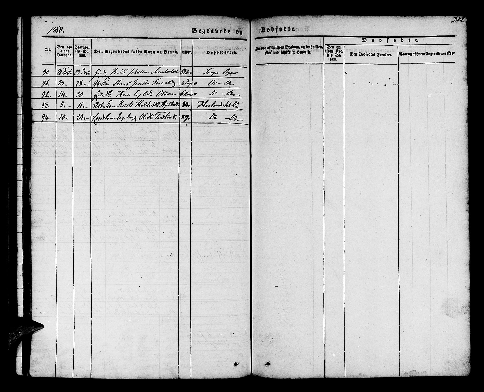 Os sokneprestembete, AV/SAB-A-99929: Parish register (official) no. A 15, 1839-1851, p. 342