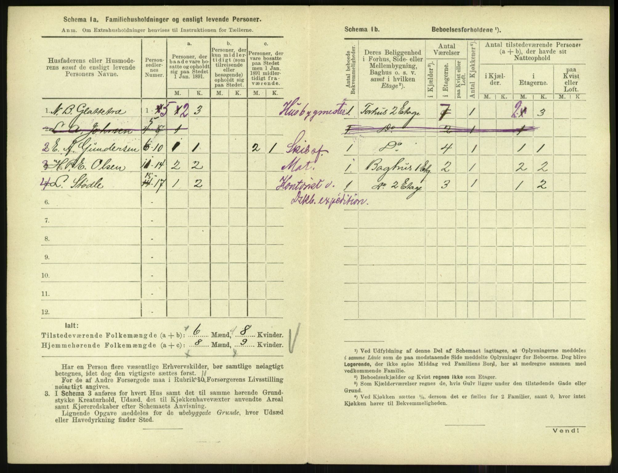 RA, 1891 census for 1001 Kristiansand, 1891, p. 2145