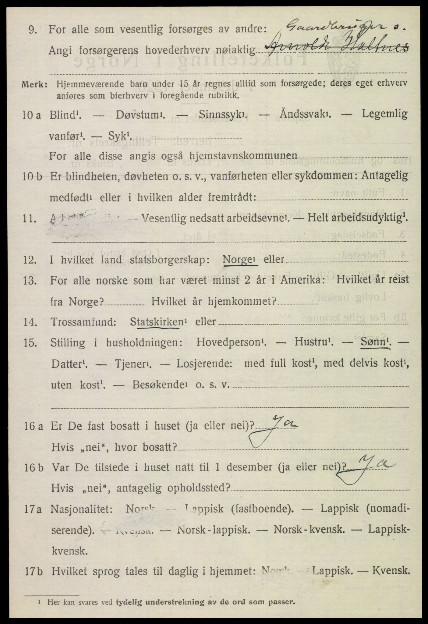 SAT, 1920 census for Vemundvik, 1920, p. 4268