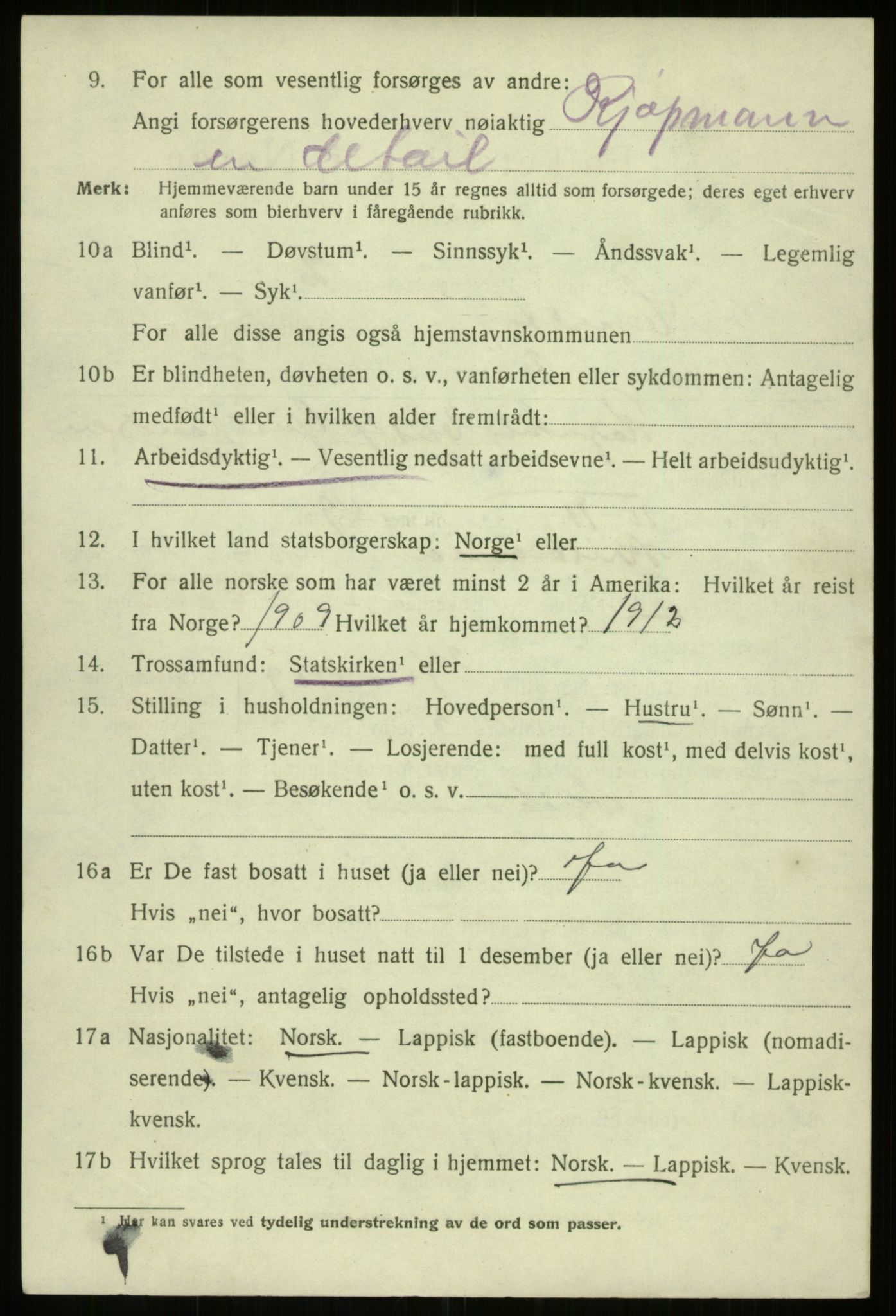 SATØ, 1920 census for Harstad, 1920, p. 7825