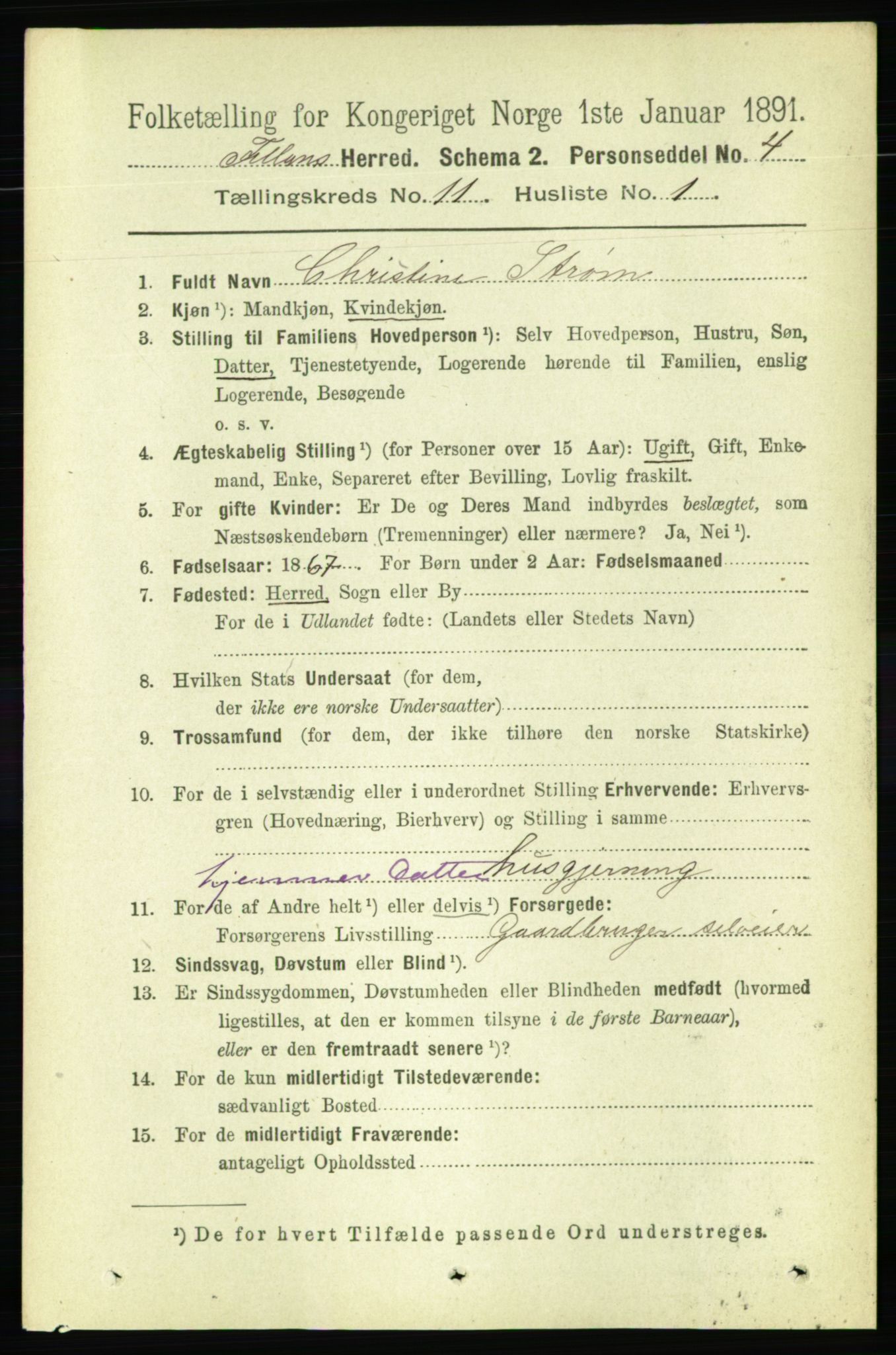 RA, 1891 census for 1616 Fillan, 1891, p. 2781