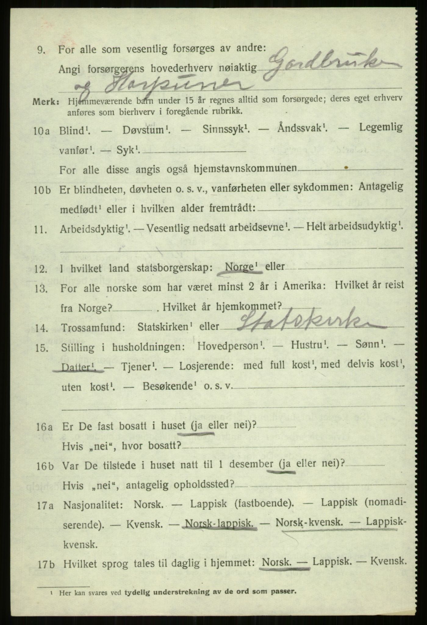 SATØ, 1920 census for Balsfjord, 1920, p. 4512