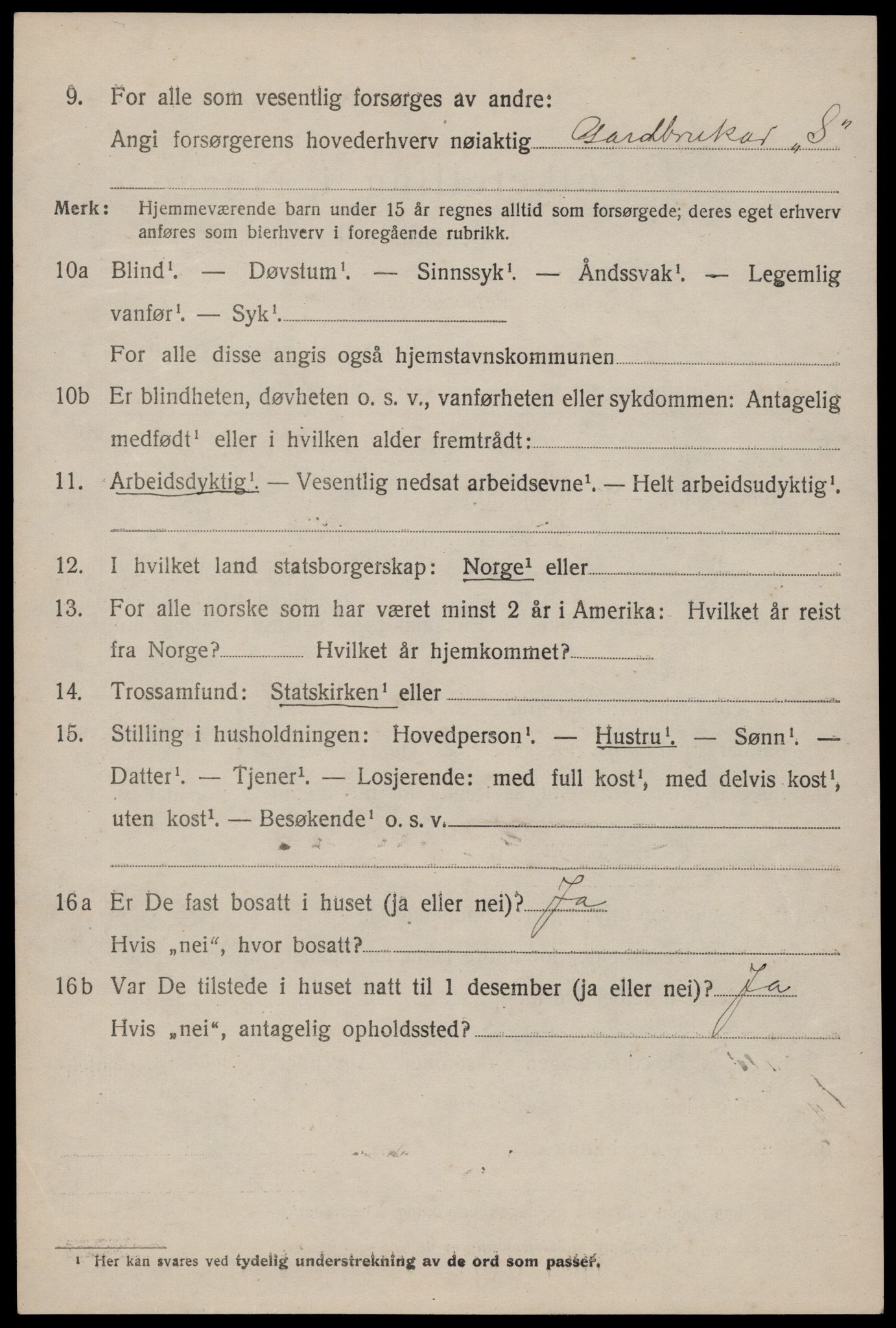 SAKO, 1920 census for Fyresdal, 1920, p. 4164