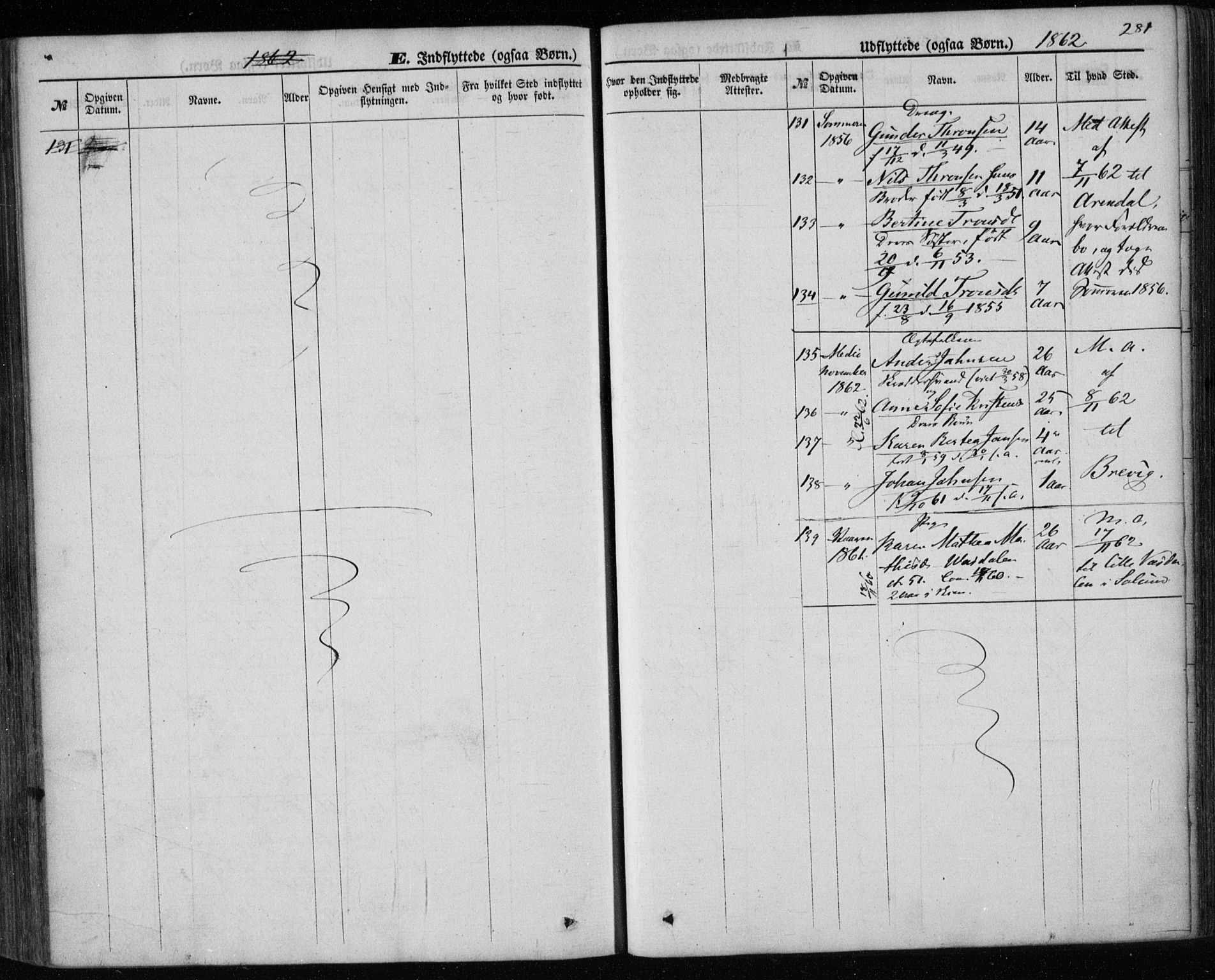 Holla kirkebøker, SAKO/A-272/F/Fa/L0006: Parish register (official) no. 6, 1861-1869, p. 281