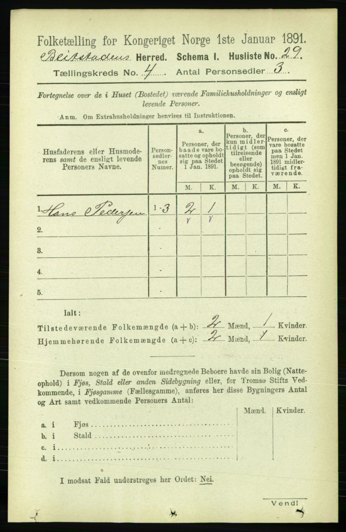 RA, 1891 census for 1727 Beitstad, 1891, p. 994