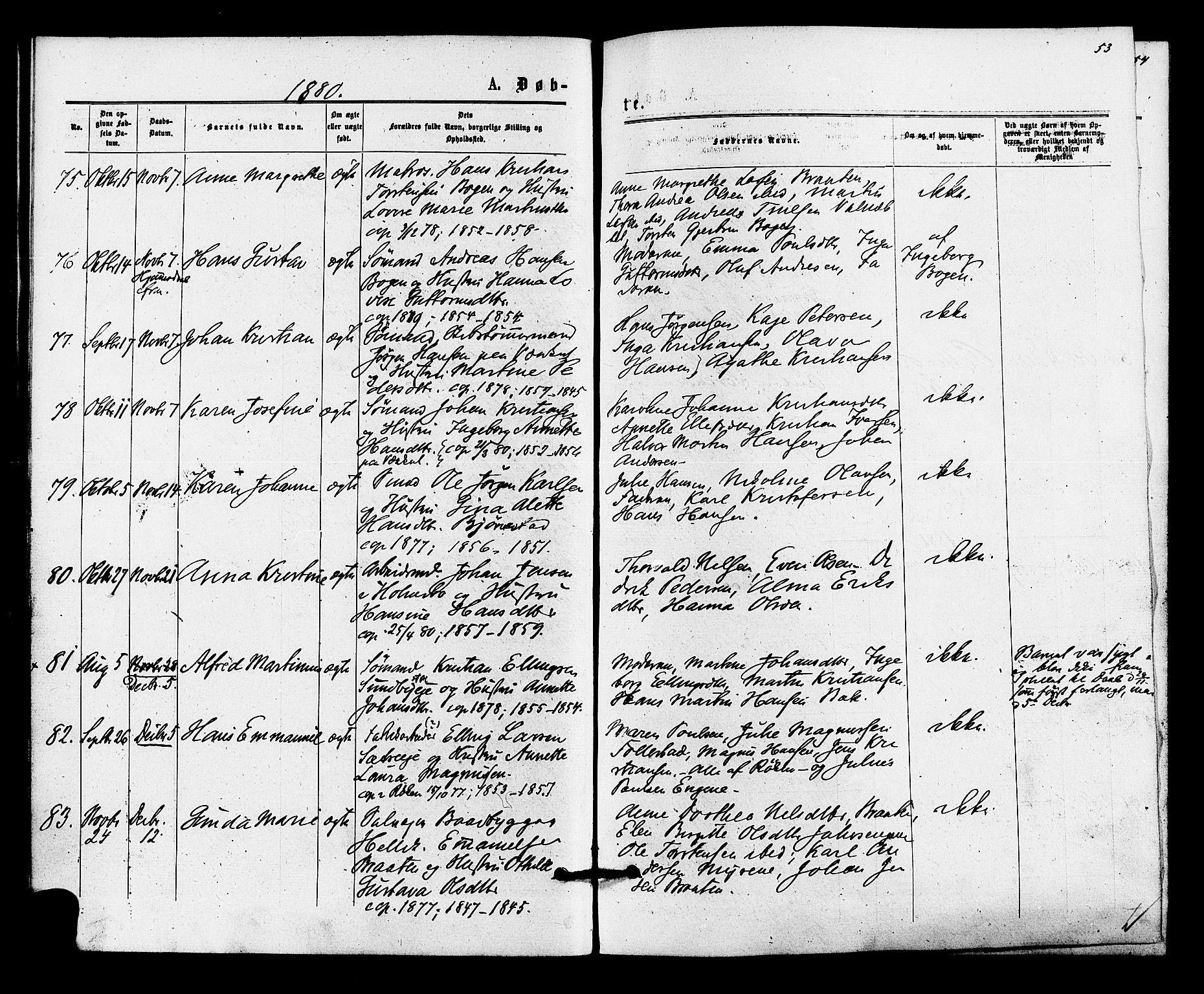 Hurum kirkebøker, AV/SAKO-A-229/F/Fa/L0013: Parish register (official) no. 13, 1876-1881, p. 53