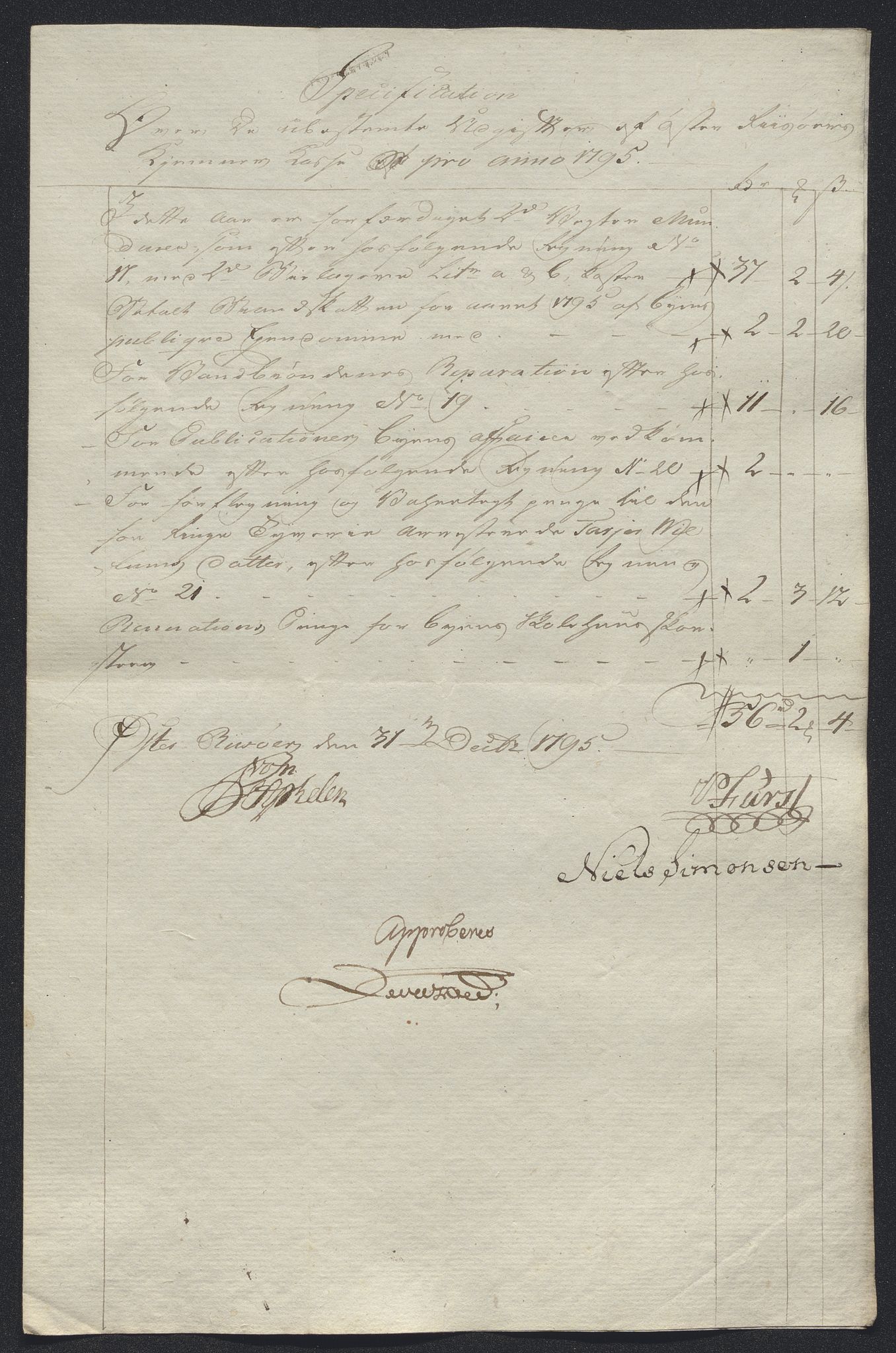 Danske Kanselli 1800-1814, AV/RA-EA-3024/K/Kk/Kka/Kkac/L0234: Kjøpstadregnskap Øster Risør, 1791-1795, p. 483