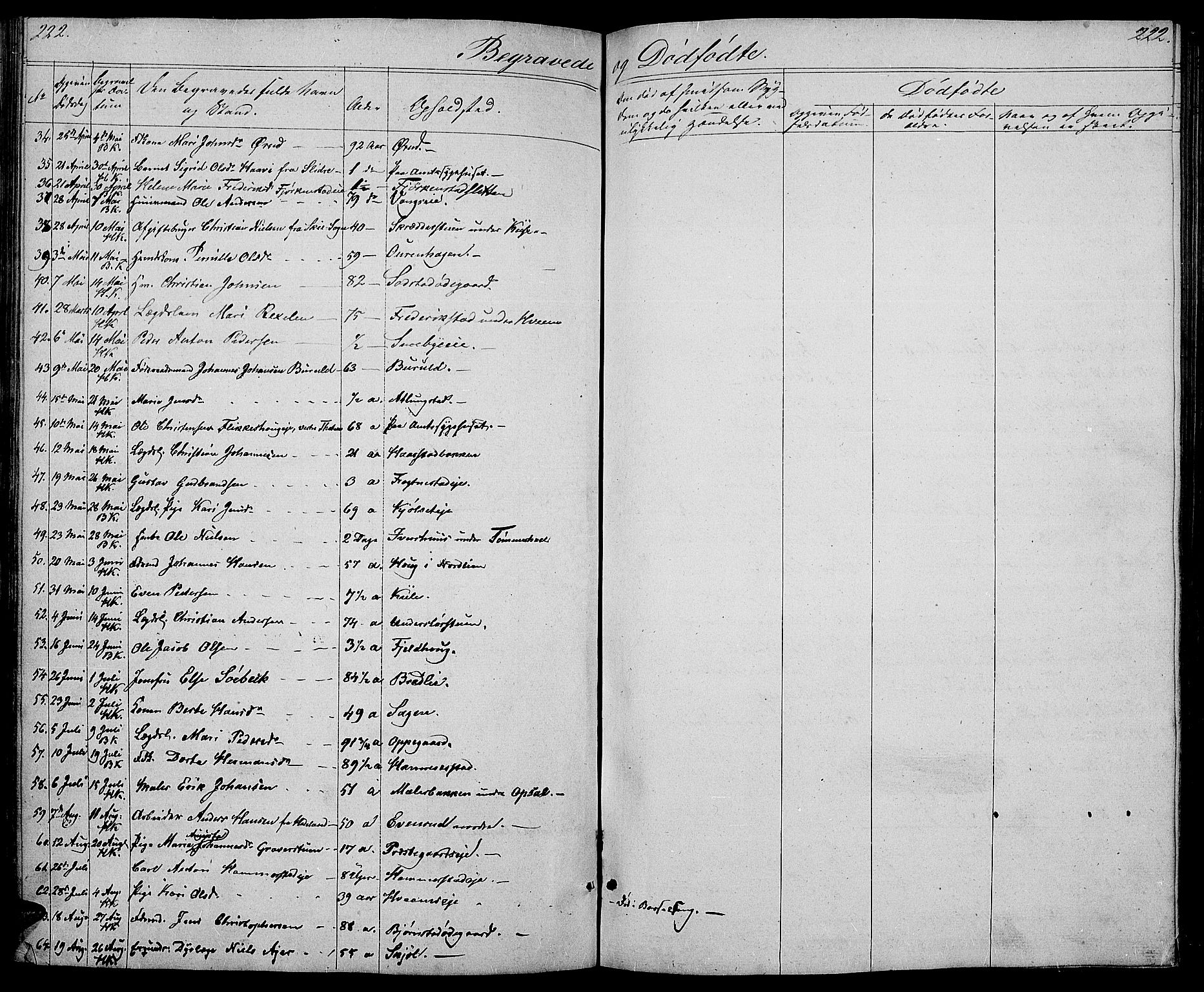 Østre Toten prestekontor, SAH/PREST-104/H/Ha/Hab/L0003: Parish register (copy) no. 3, 1848-1857, p. 222