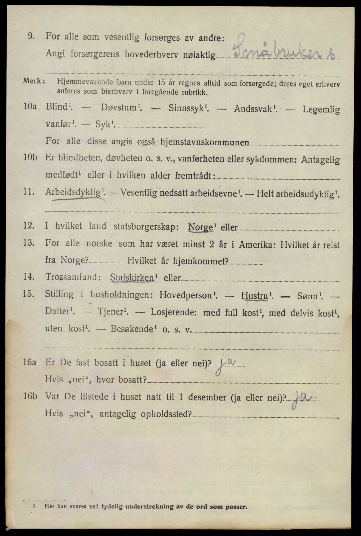 SAO, 1920 census for Fet, 1920, p. 4883