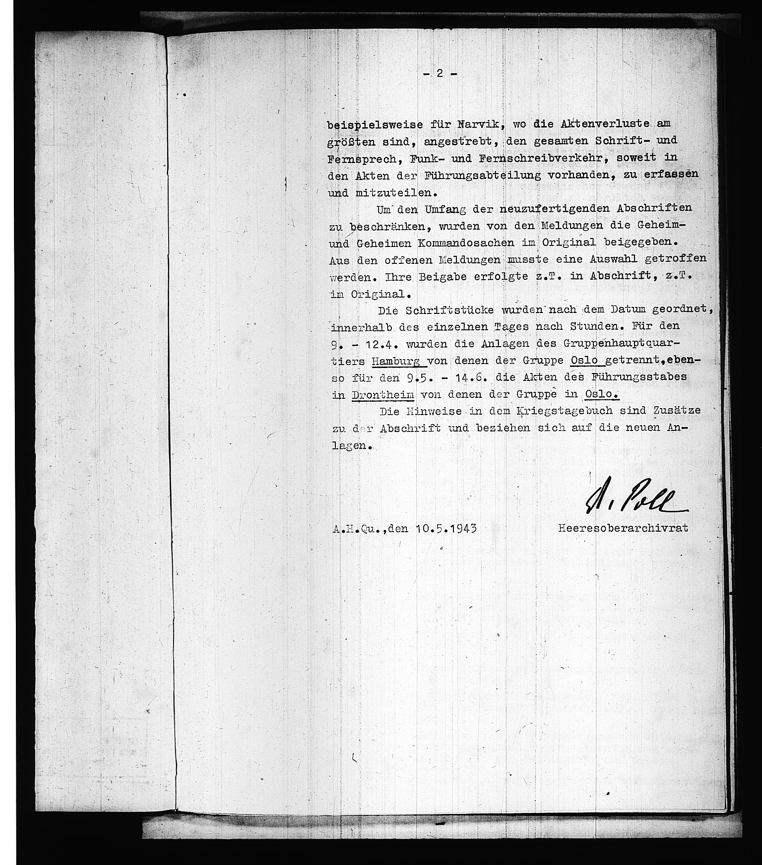 Documents Section, AV/RA-RAFA-2200/V/L0075: Amerikansk mikrofilm "Captured German Documents".
Box No. 714.  FKA jnr. 615/1954., 1940, p. 207