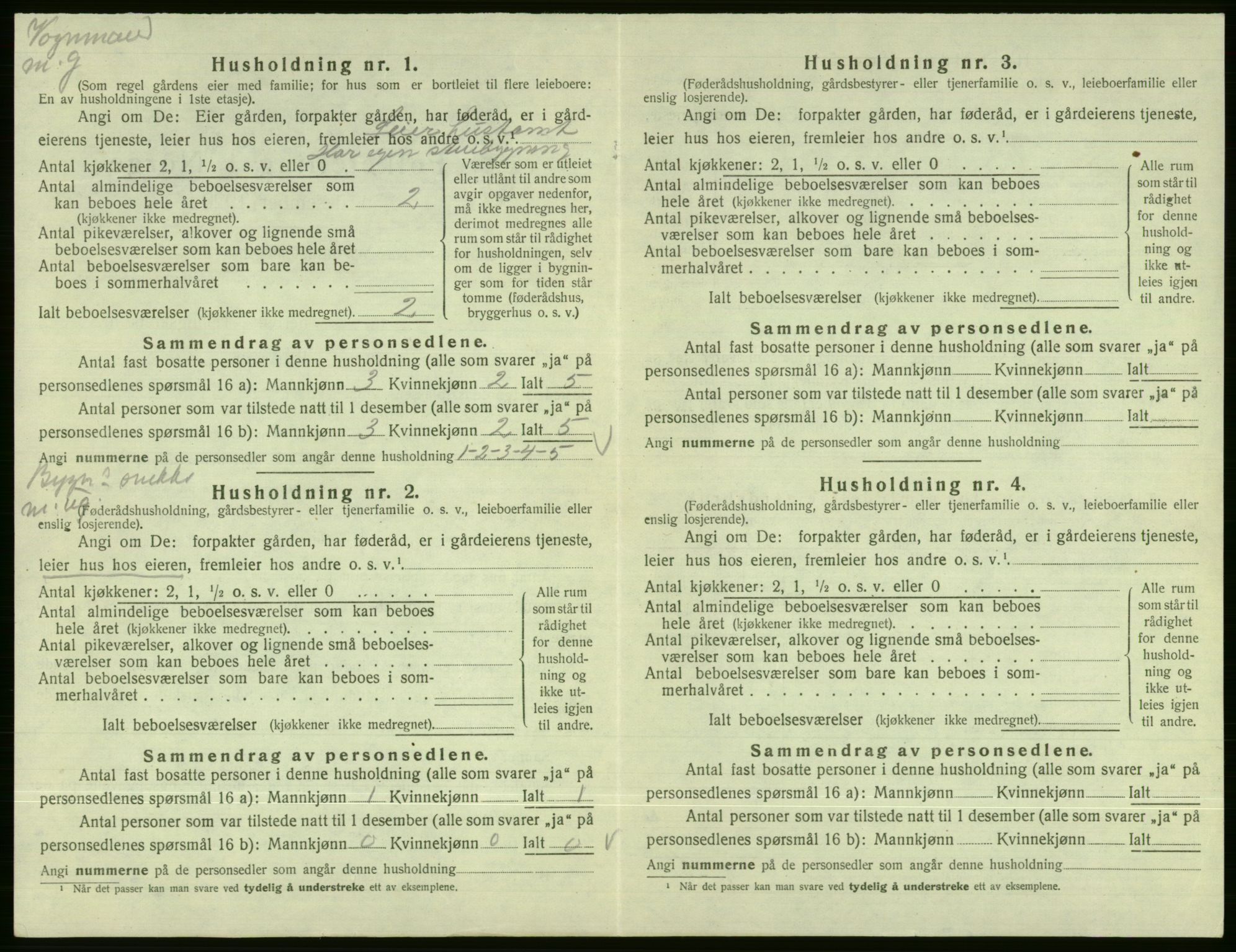 SAB, 1920 census for Vossestrand, 1920, p. 663