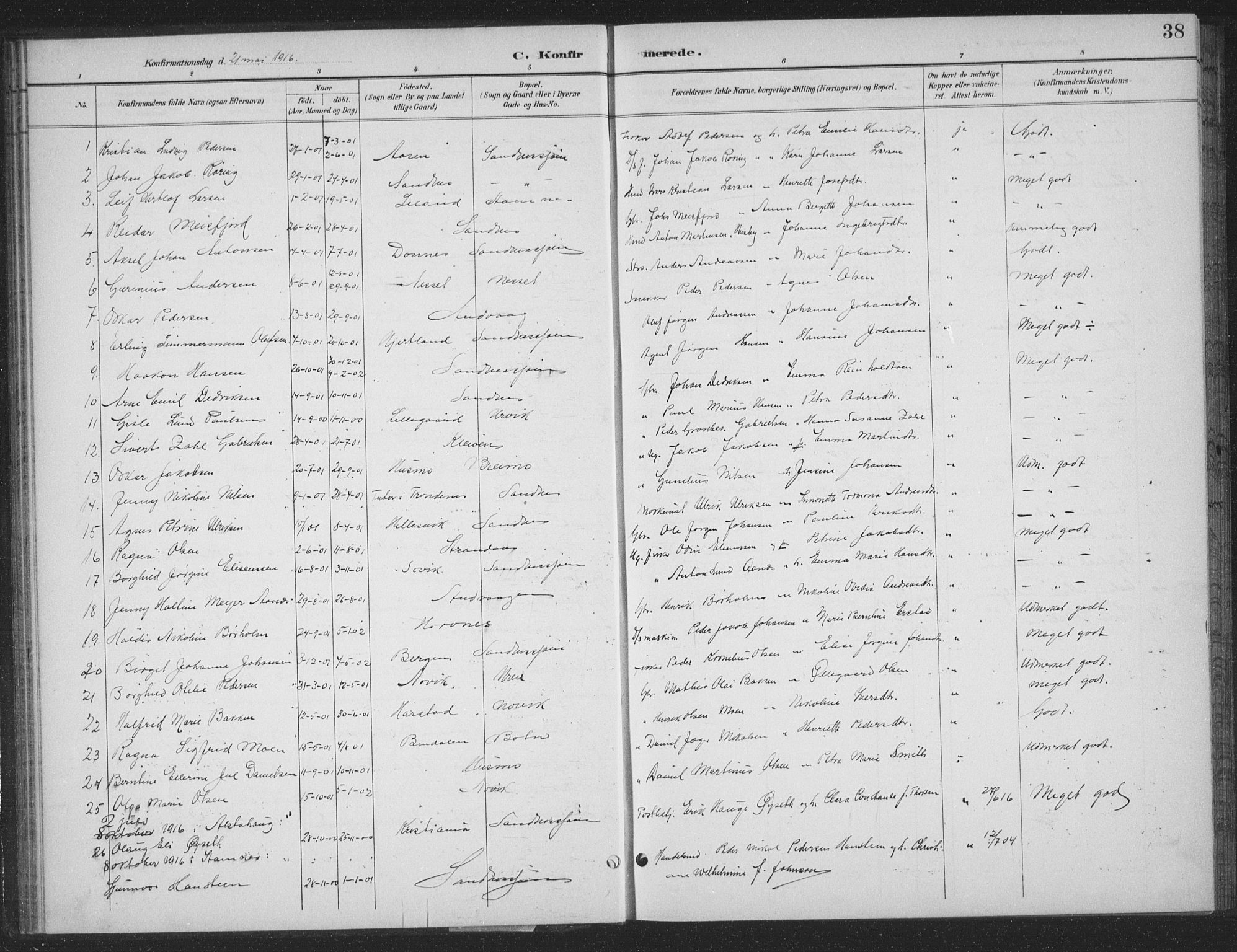 Ministerialprotokoller, klokkerbøker og fødselsregistre - Nordland, AV/SAT-A-1459/831/L0479: Parish register (copy) no. 831C06, 1897-1936, p. 38