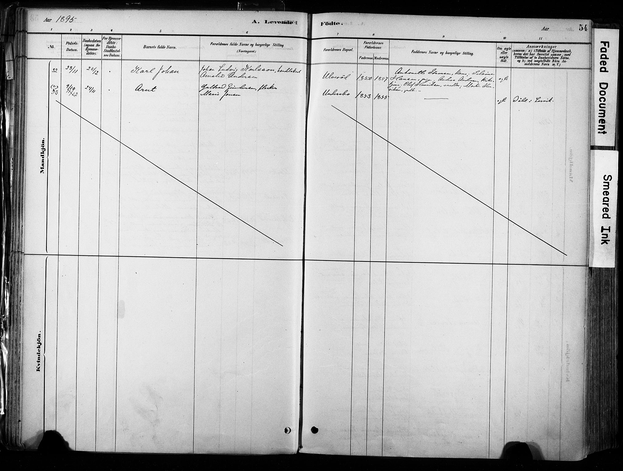 Hedrum kirkebøker, AV/SAKO-A-344/F/Fa/L0009: Parish register (official) no. I 9, 1881-1903, p. 54