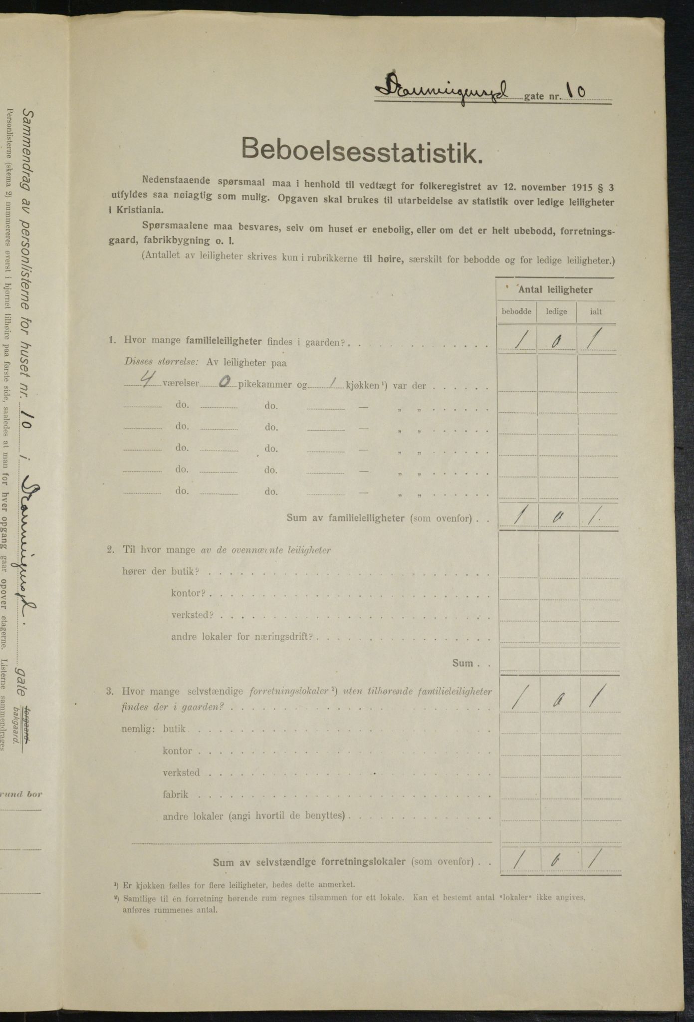 OBA, Municipal Census 1916 for Kristiania, 1916, p. 17310