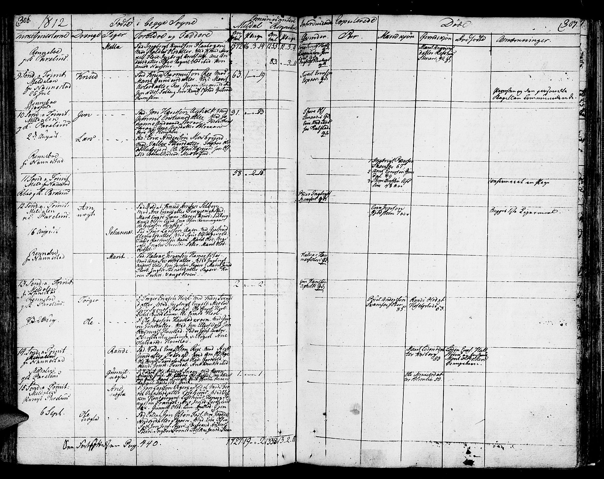 Ministerialprotokoller, klokkerbøker og fødselsregistre - Sør-Trøndelag, AV/SAT-A-1456/672/L0852: Parish register (official) no. 672A05, 1776-1815, p. 306-307