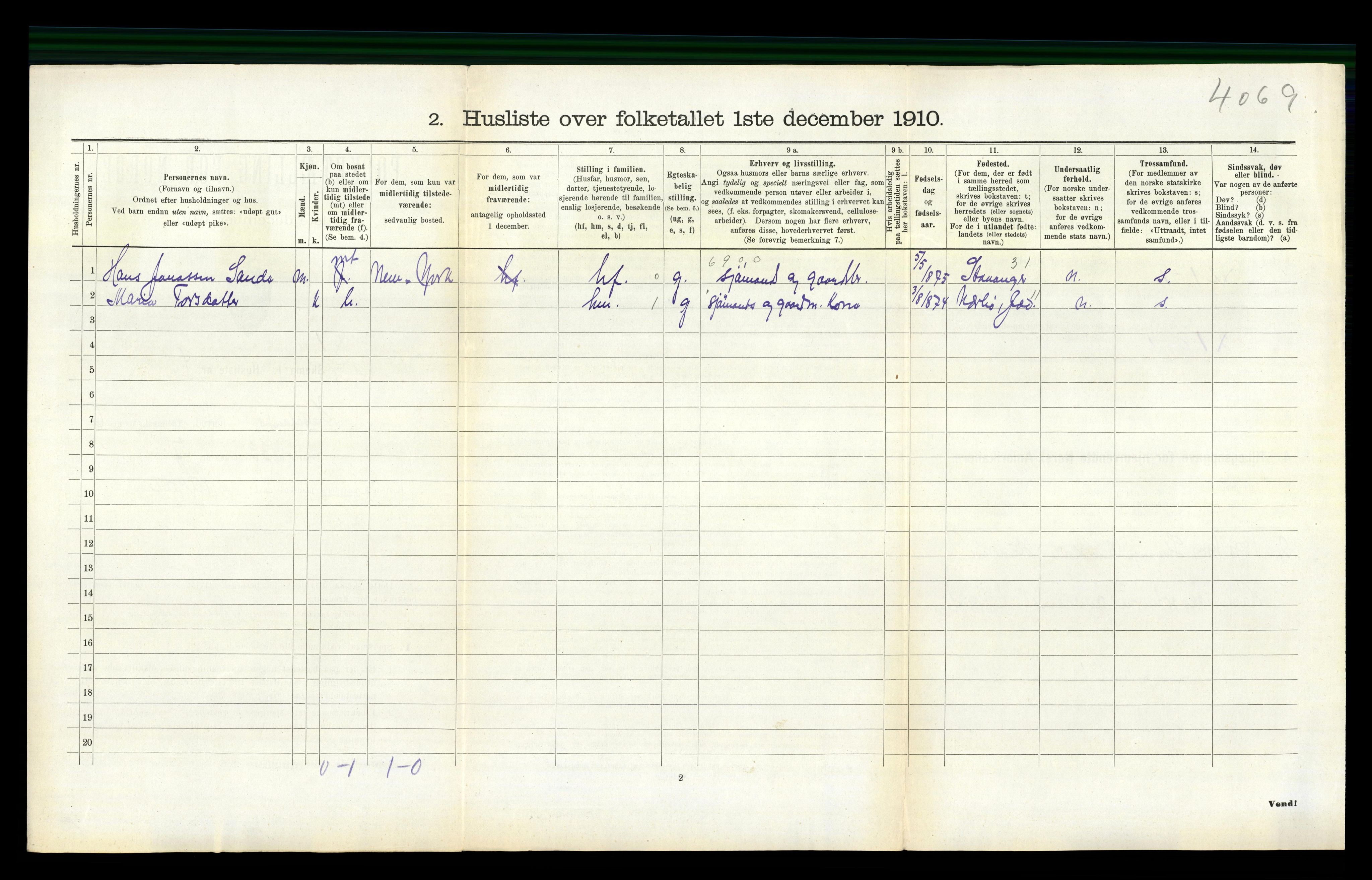 RA, 1910 census for Håland, 1910, p. 914