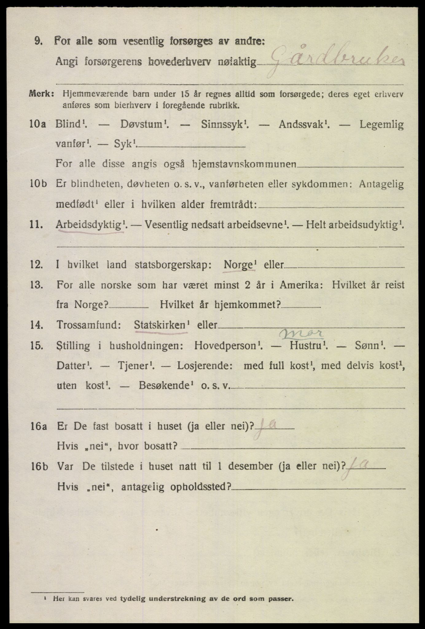 SAK, 1920 census for Spangereid, 1920, p. 1524