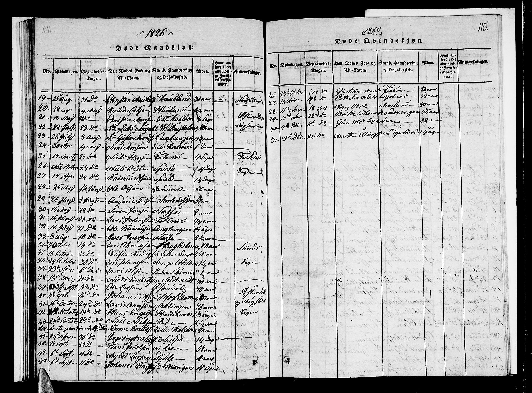Sund sokneprestembete, SAB/A-99930: Parish register (copy) no. A 1, 1816-1827, p. 115