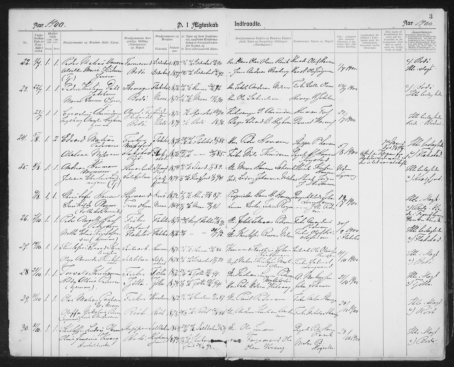 Ministerialprotokoller, klokkerbøker og fødselsregistre - Nordland, AV/SAT-A-1459/801/L0012: Parish register (official) no. 801A12, 1900-1916, p. 3