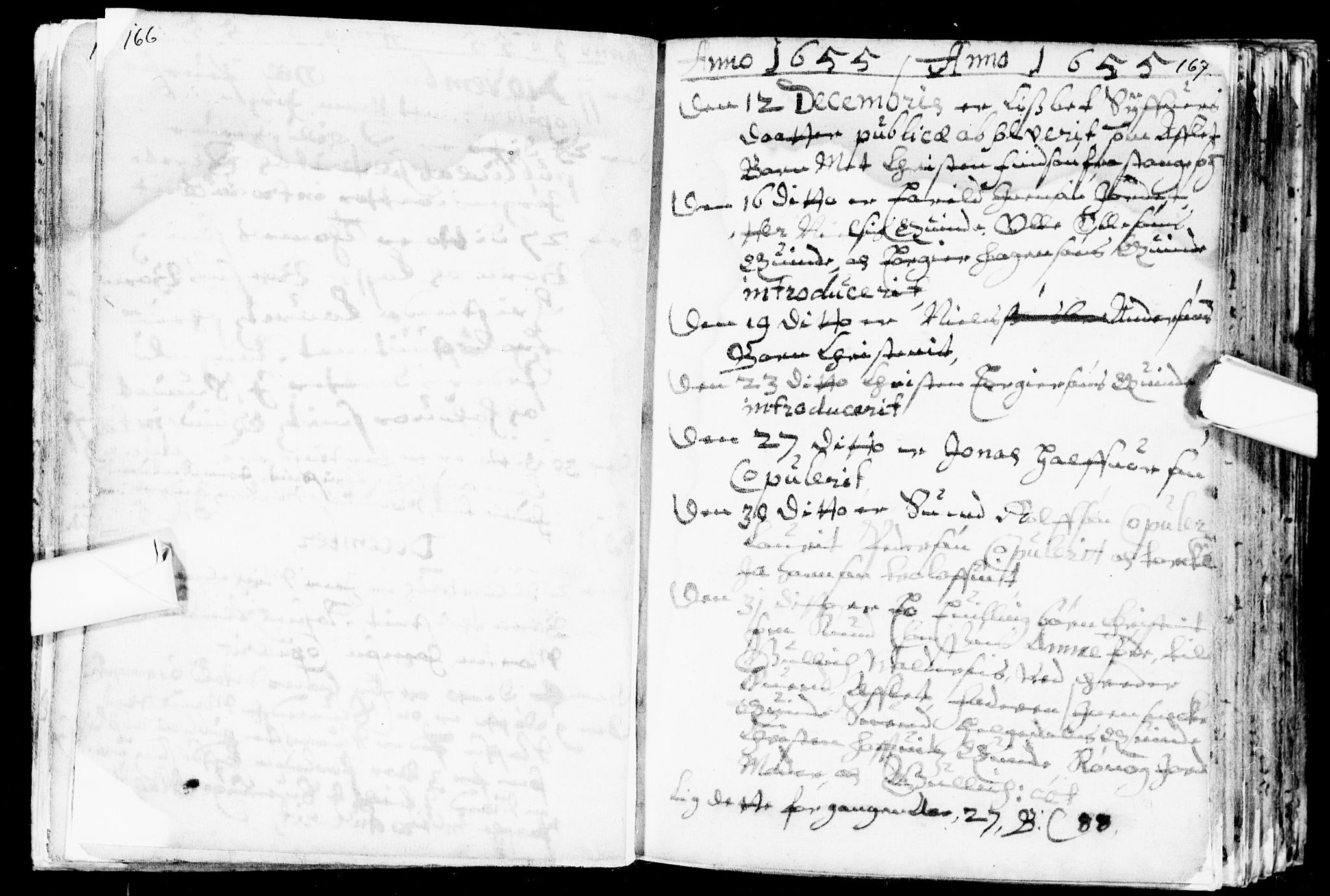 Bragernes kirkebøker, AV/SAKO-A-6/F/Fa/L0001: Parish register (official) no. I 1, 1634-1662, p. 166-167