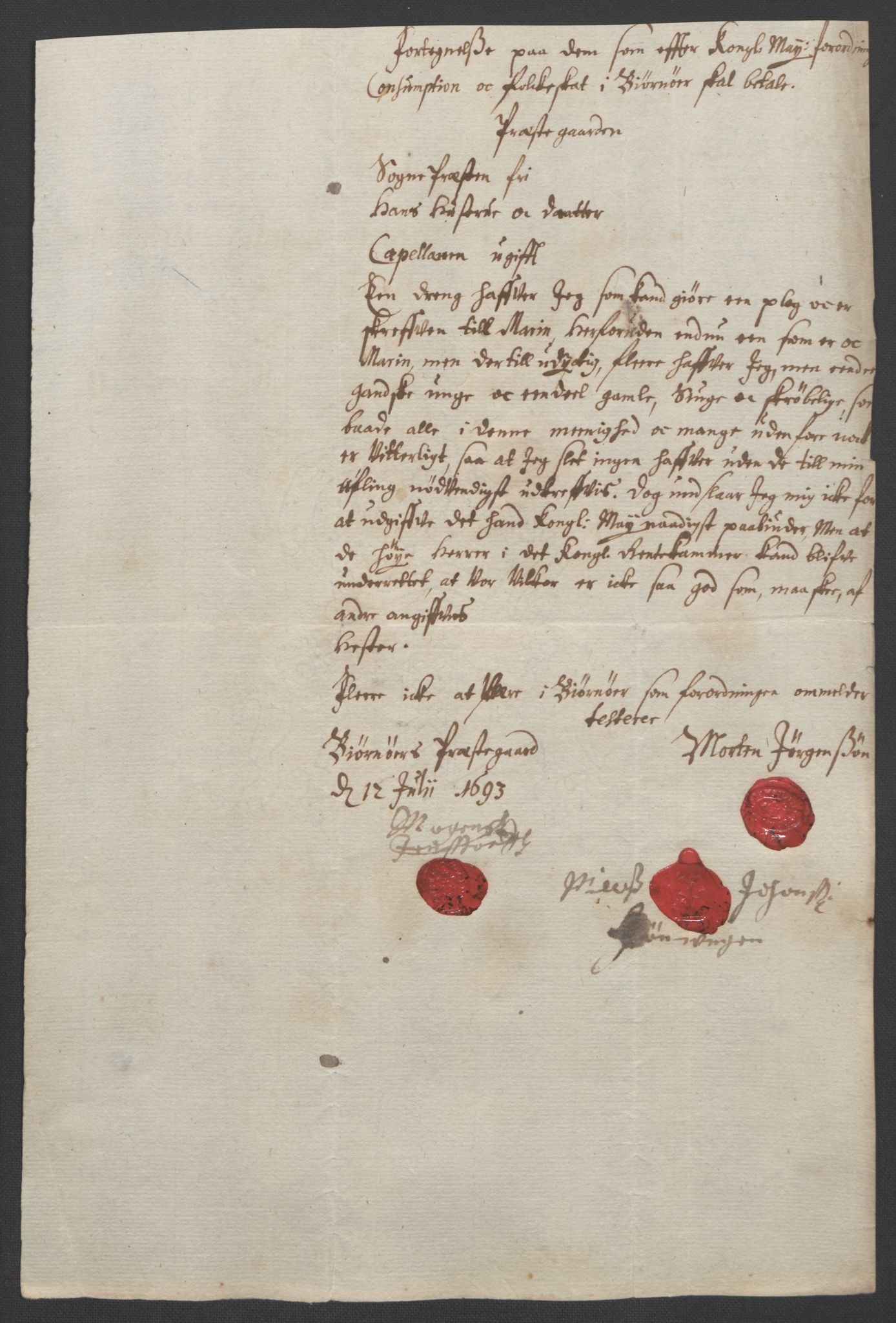 Rentekammeret inntil 1814, Reviderte regnskaper, Fogderegnskap, AV/RA-EA-4092/R57/L3849: Fogderegnskap Fosen, 1692-1693, p. 505