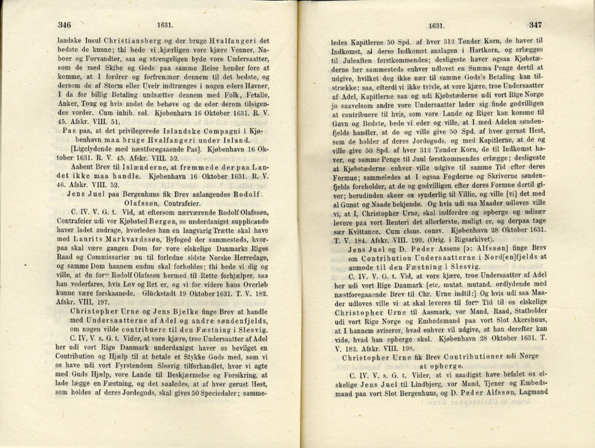 Publikasjoner utgitt av Det Norske Historiske Kildeskriftfond, PUBL/-/-/-: Norske Rigs-Registranter, bind 6, 1628-1634, p. 346-347