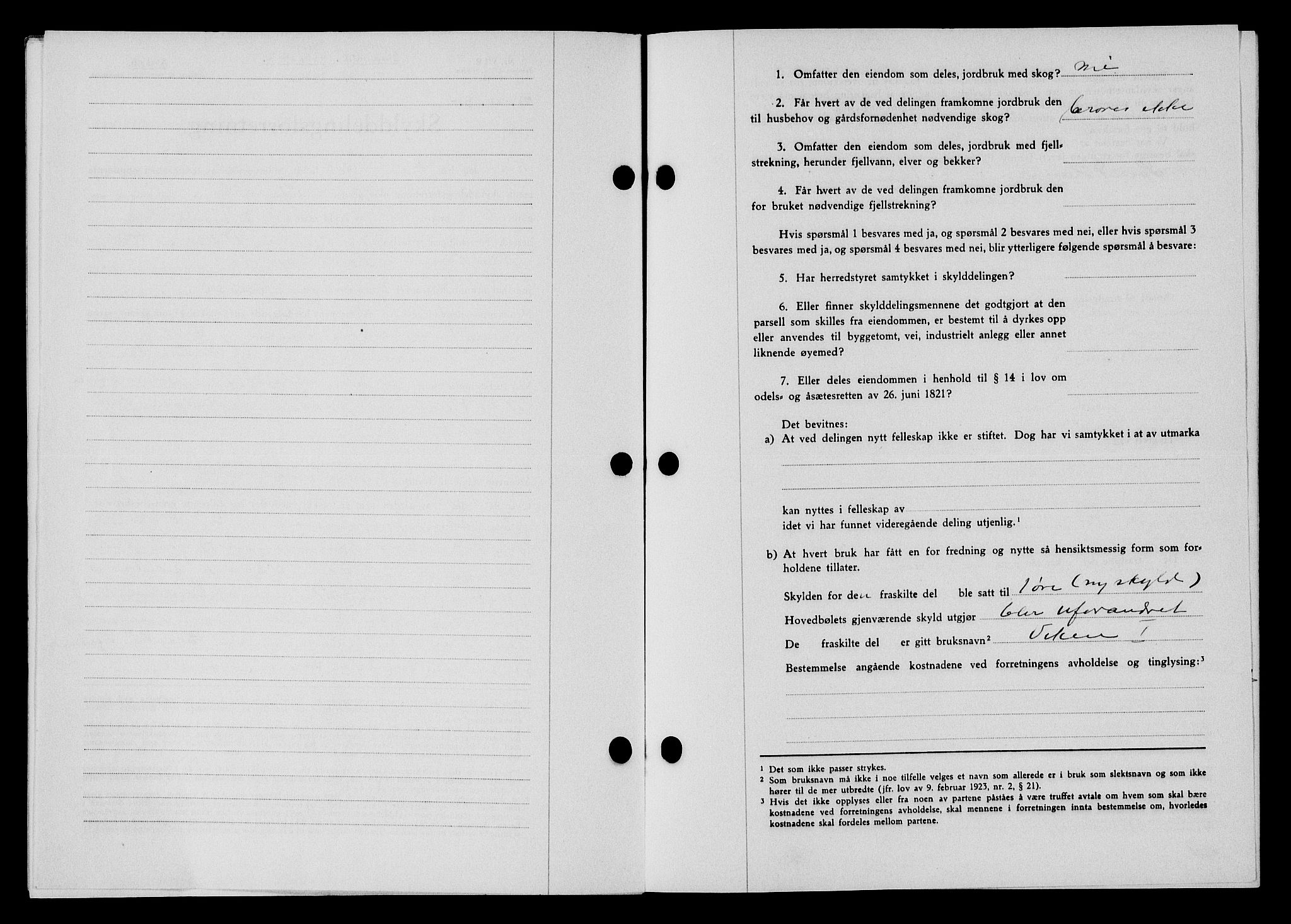 Flekkefjord sorenskriveri, SAK/1221-0001/G/Gb/Gba/L0059: Mortgage book no. A-7, 1944-1945, Diary no: : 410/1944