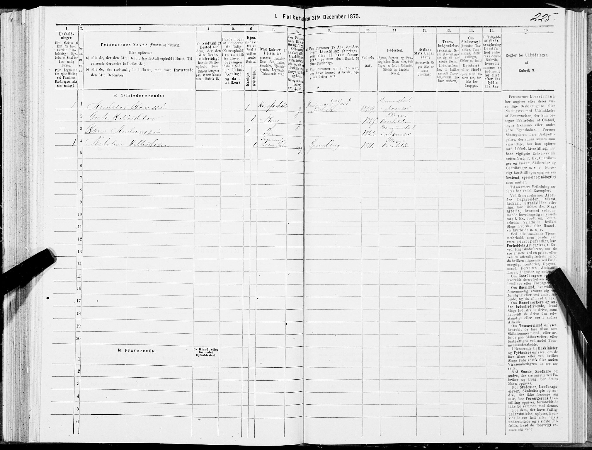 SAT, 1875 census for 1745L Namsos/Vemundvik og Sævik, 1875, p. 2225