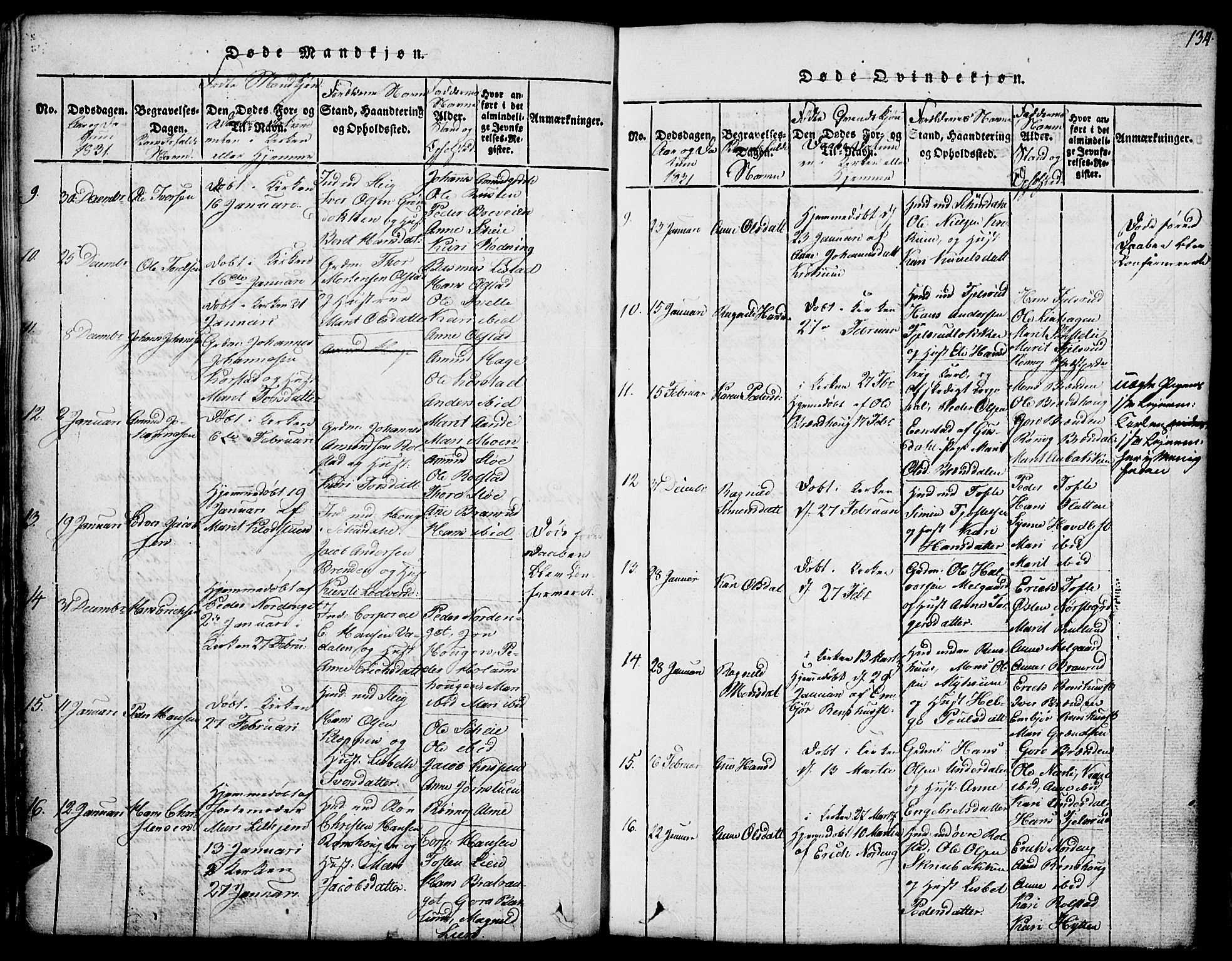 Fron prestekontor, AV/SAH-PREST-078/H/Ha/Hab/L0001: Parish register (copy) no. 1, 1816-1843, p. 134