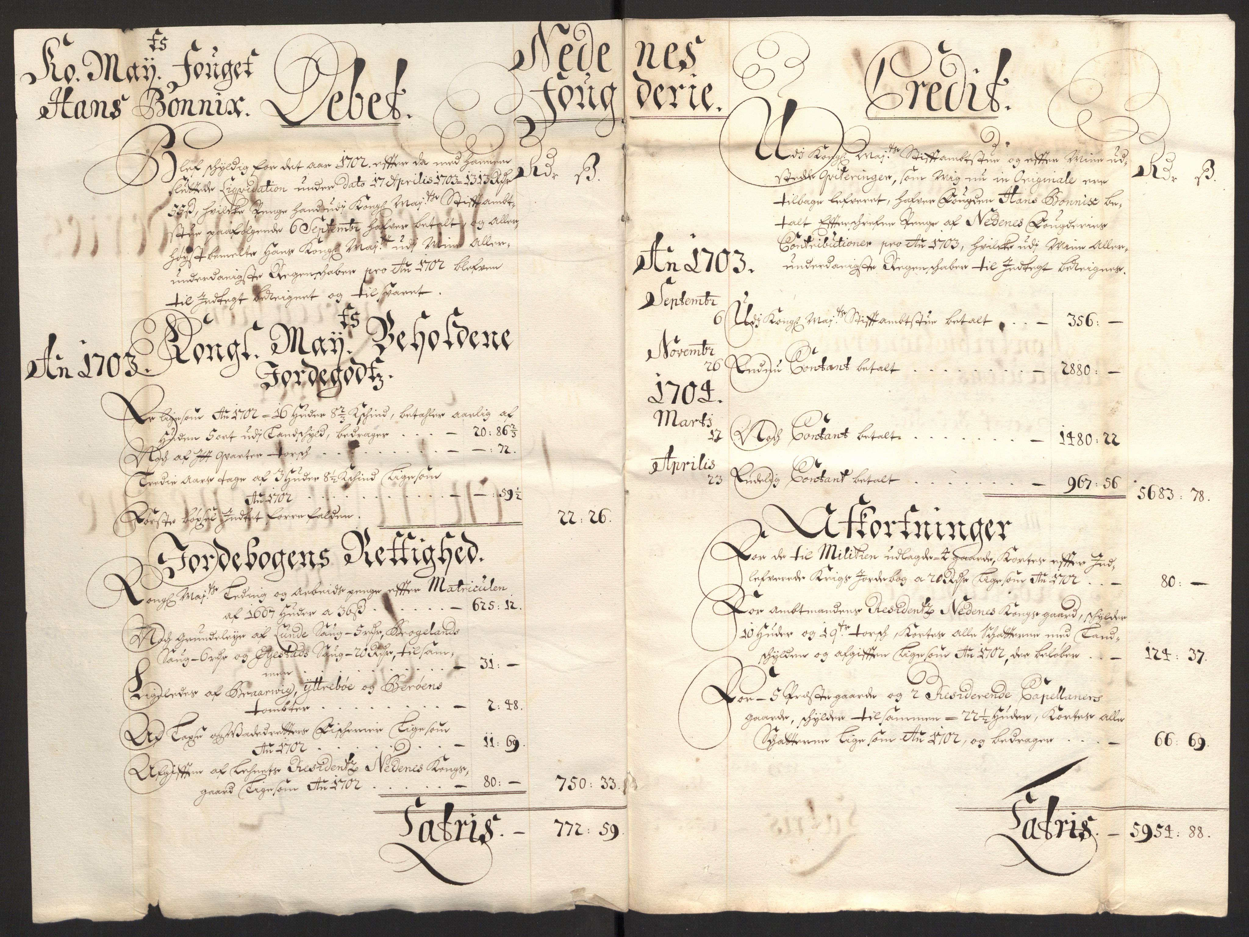 Rentekammeret inntil 1814, Reviderte regnskaper, Fogderegnskap, AV/RA-EA-4092/R39/L2316: Fogderegnskap Nedenes, 1702-1703, p. 174