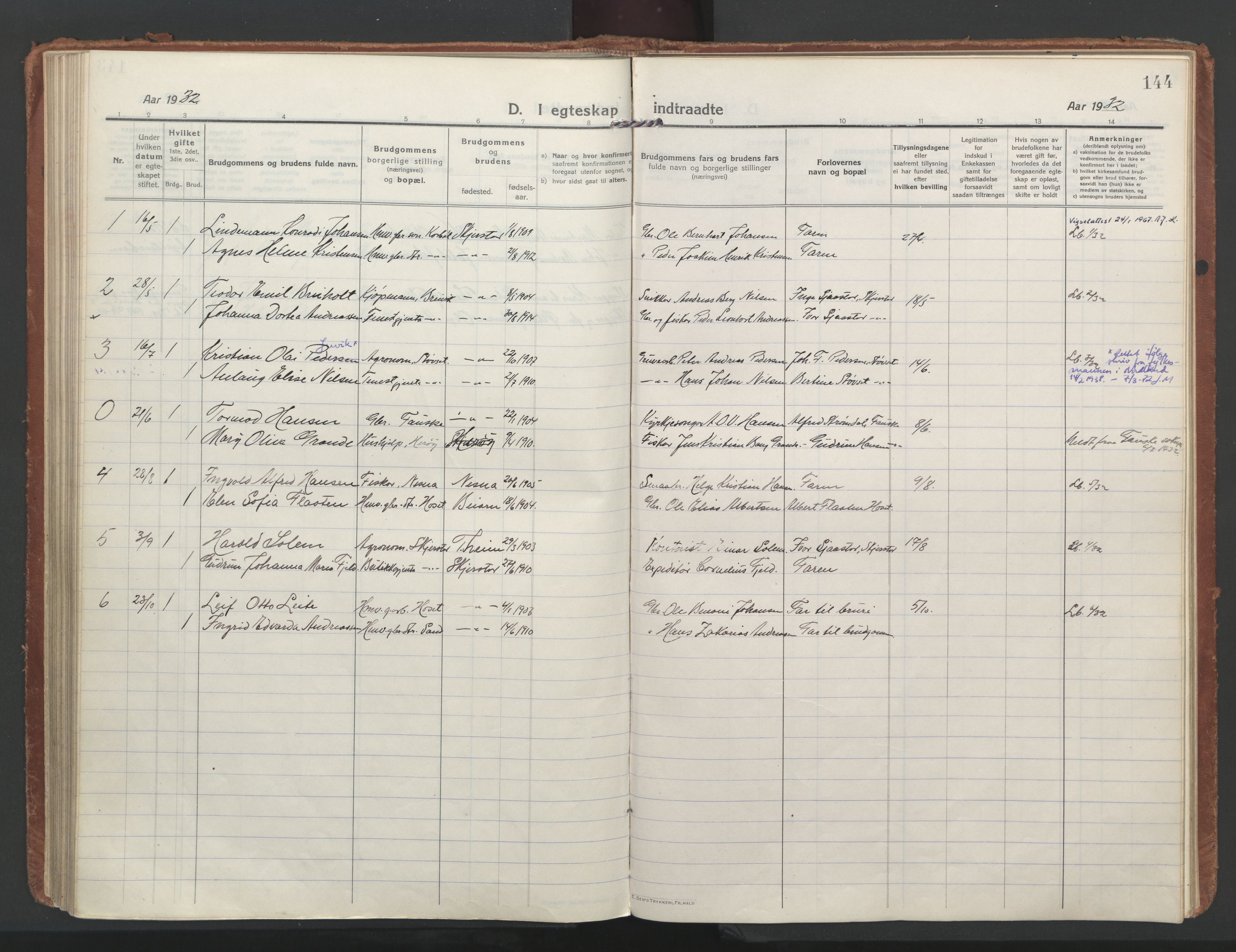 Ministerialprotokoller, klokkerbøker og fødselsregistre - Nordland, AV/SAT-A-1459/852/L0748: Parish register (official) no. 852A18, 1913-1932, p. 144