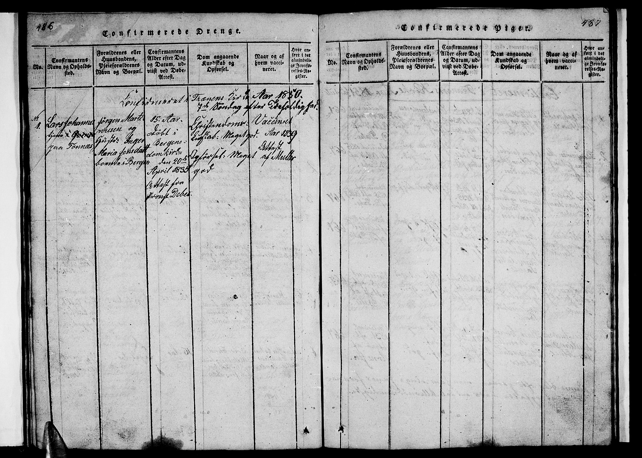 Ministerialprotokoller, klokkerbøker og fødselsregistre - Nordland, SAT/A-1459/840/L0581: Parish register (copy) no. 840C01, 1820-1873, p. 486-487