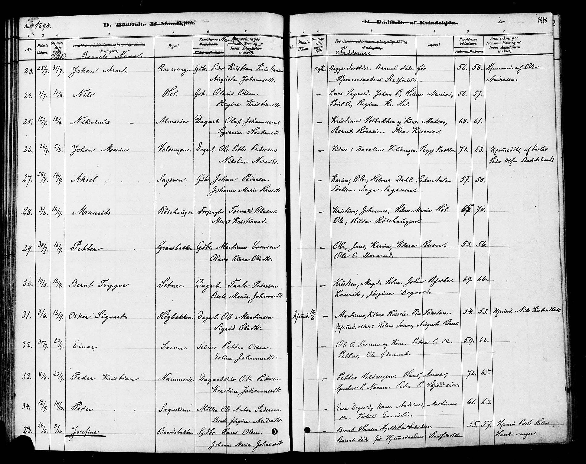 Vestre Toten prestekontor, AV/SAH-PREST-108/H/Ha/Haa/L0010: Parish register (official) no. 10, 1878-1894, p. 88