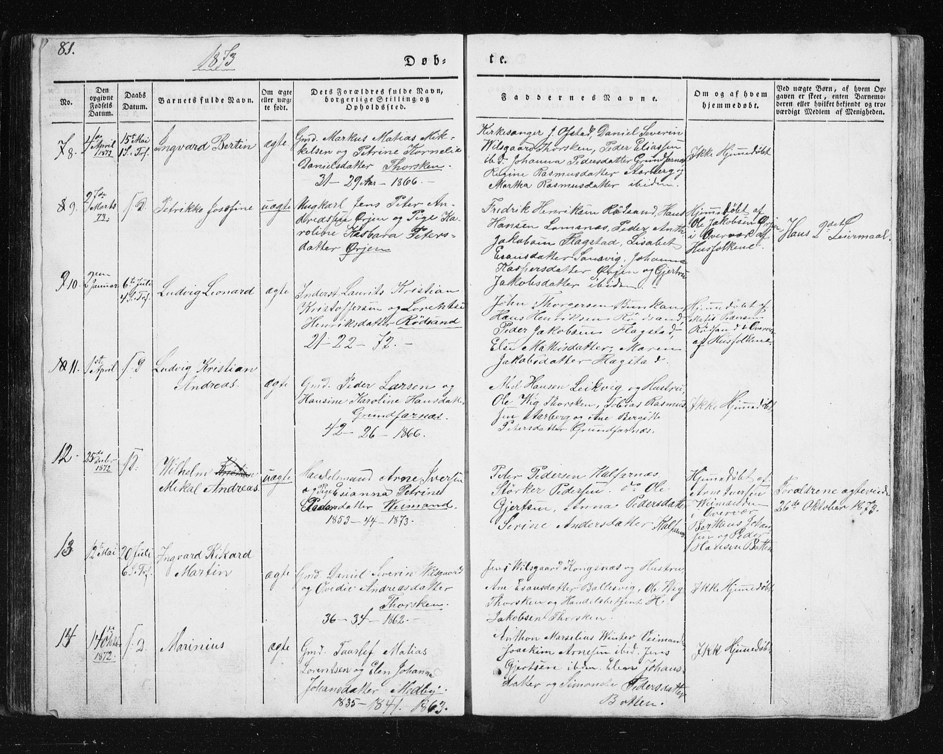 Berg sokneprestkontor, AV/SATØ-S-1318/G/Ga/Gab/L0011klokker: Parish register (copy) no. 11, 1833-1878, p. 81