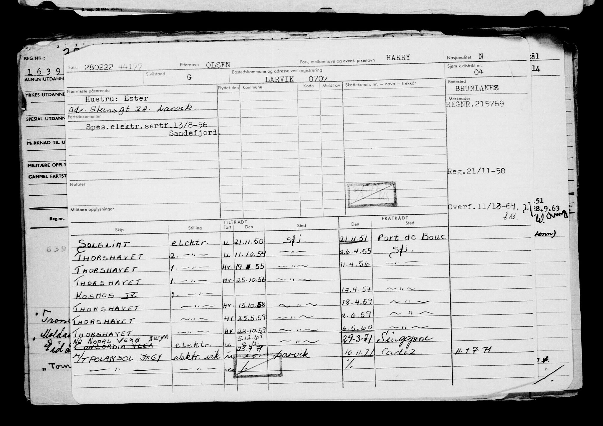 Direktoratet for sjømenn, AV/RA-S-3545/G/Gb/L0203: Hovedkort, 1922, p. 460